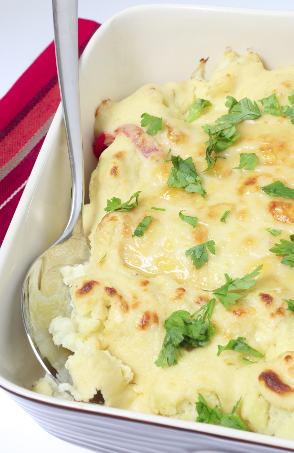 Coliflor con la bechamel gratinada