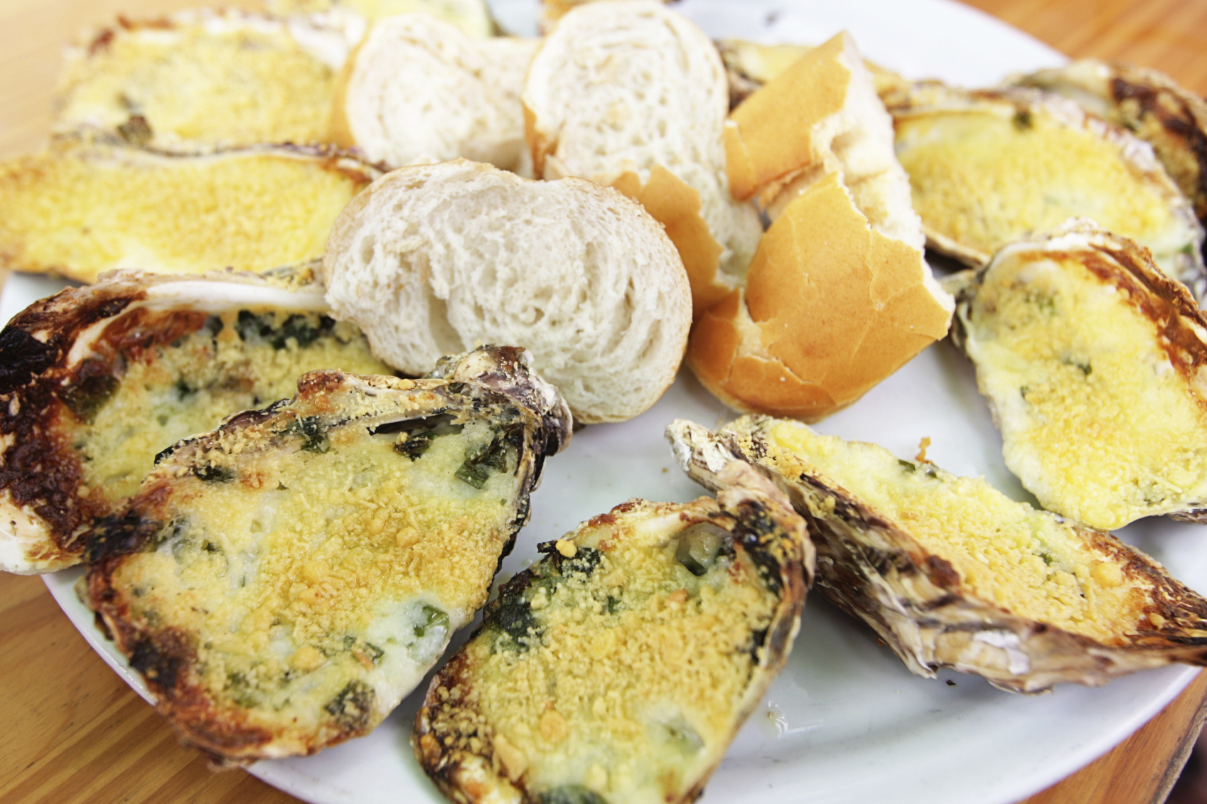 Conchas de ostras gratinadas