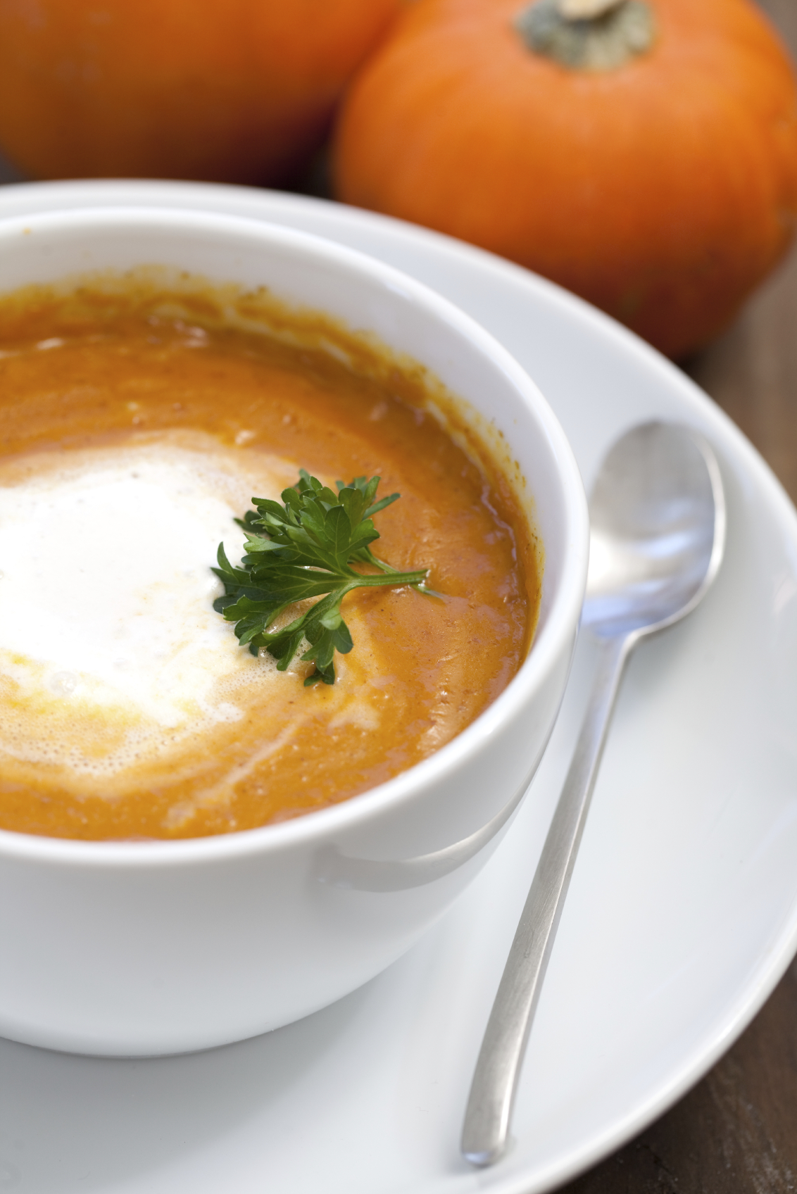 Crema de calabaza con nata