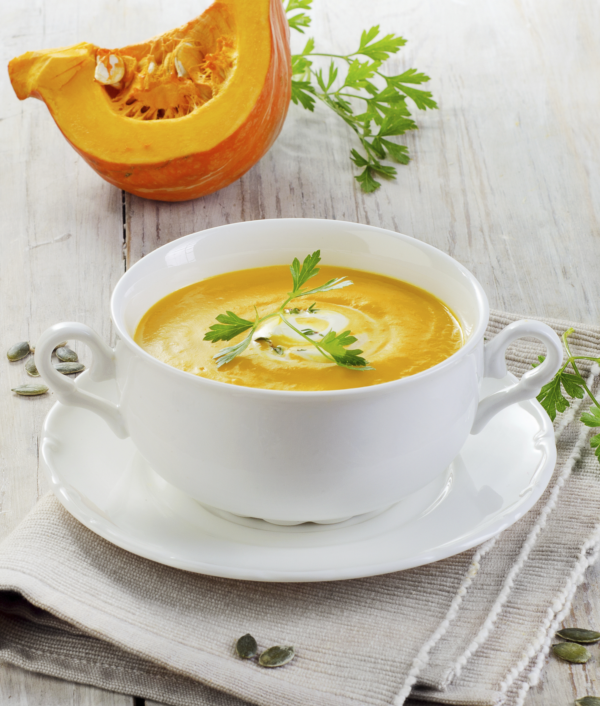 Crema de calabaza con nata