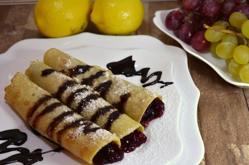 Crepes con cerezas