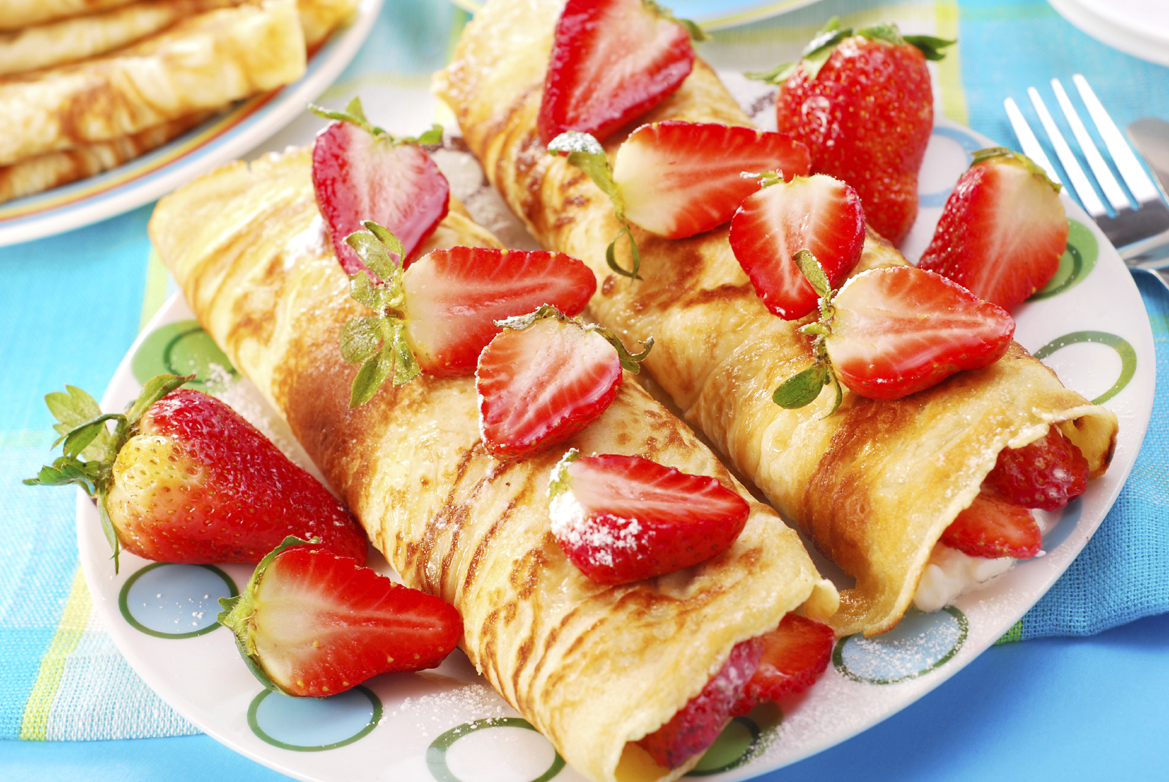 Crepes con nata y fresas