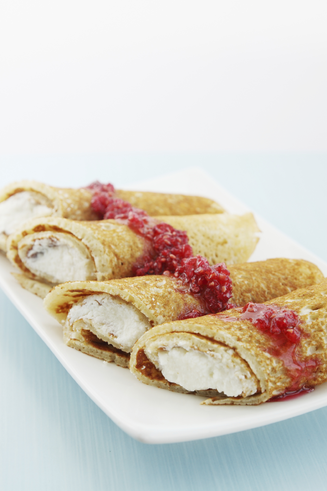 Crêpes de queso fresco y mermelada