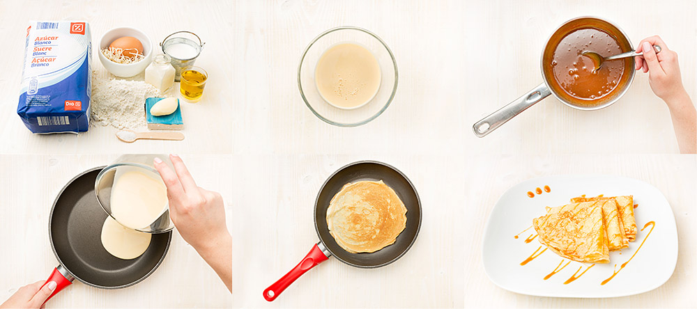 Crepes con salsa de caramelo