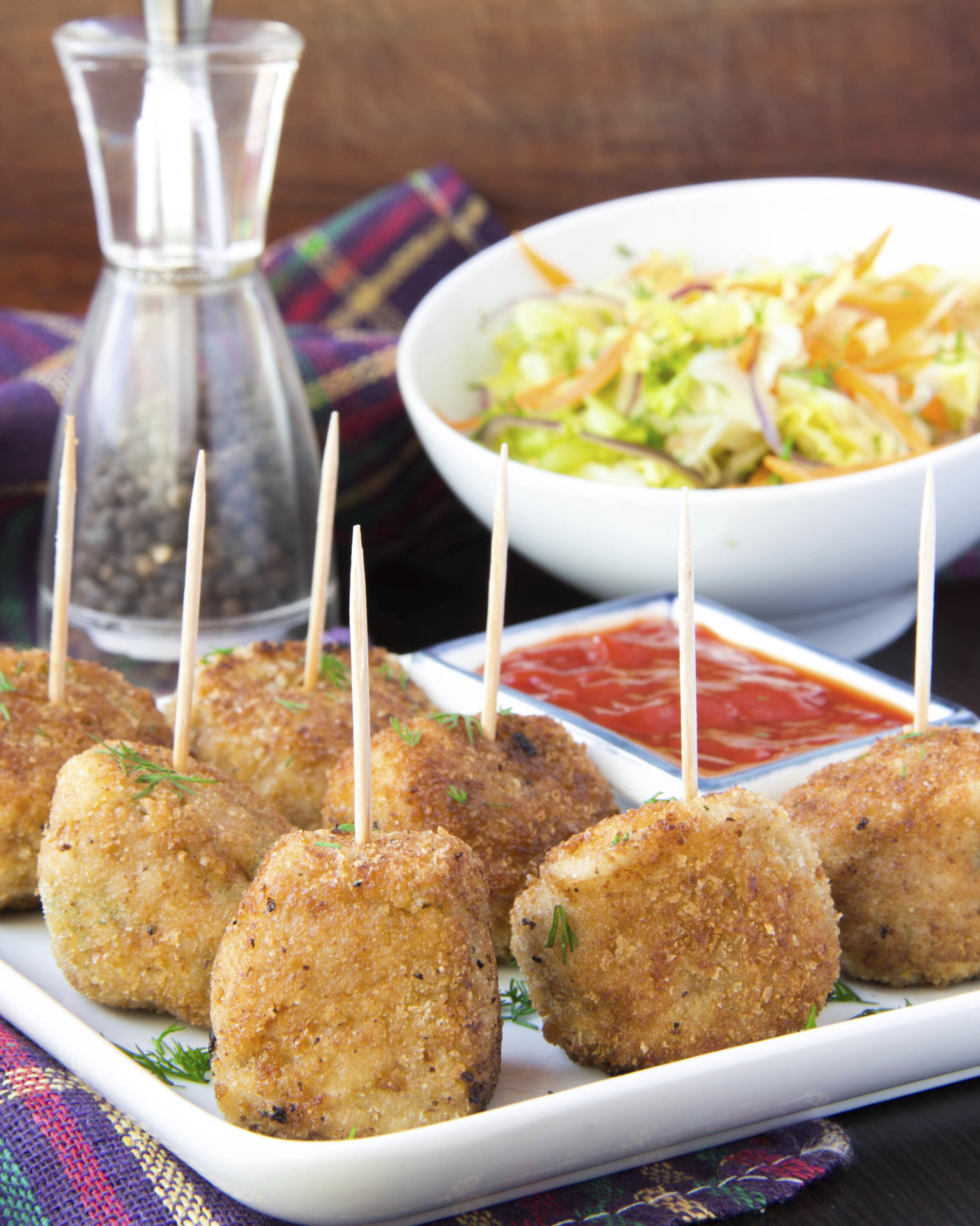 Croquetas de carne en salsa agridulce