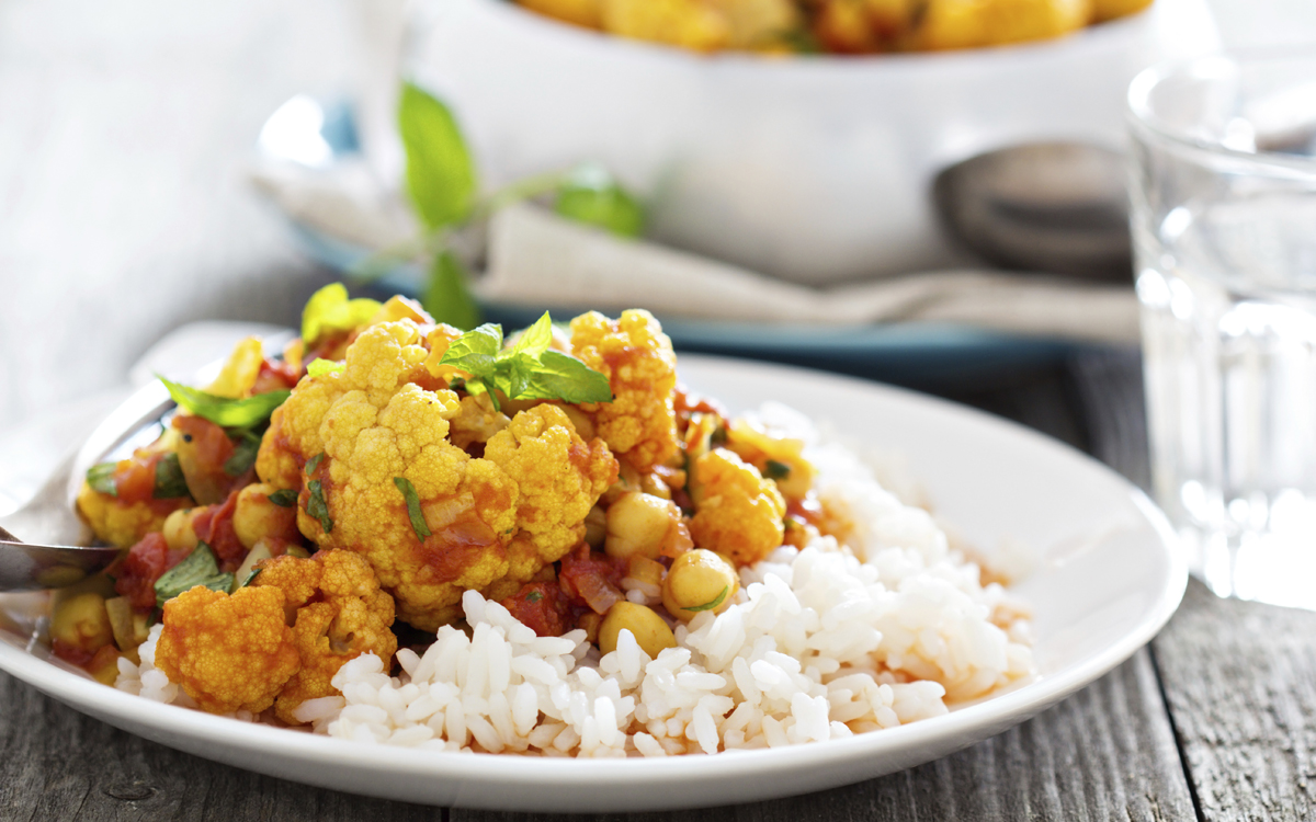 Curry vegano (con garbanzos y coliflor)