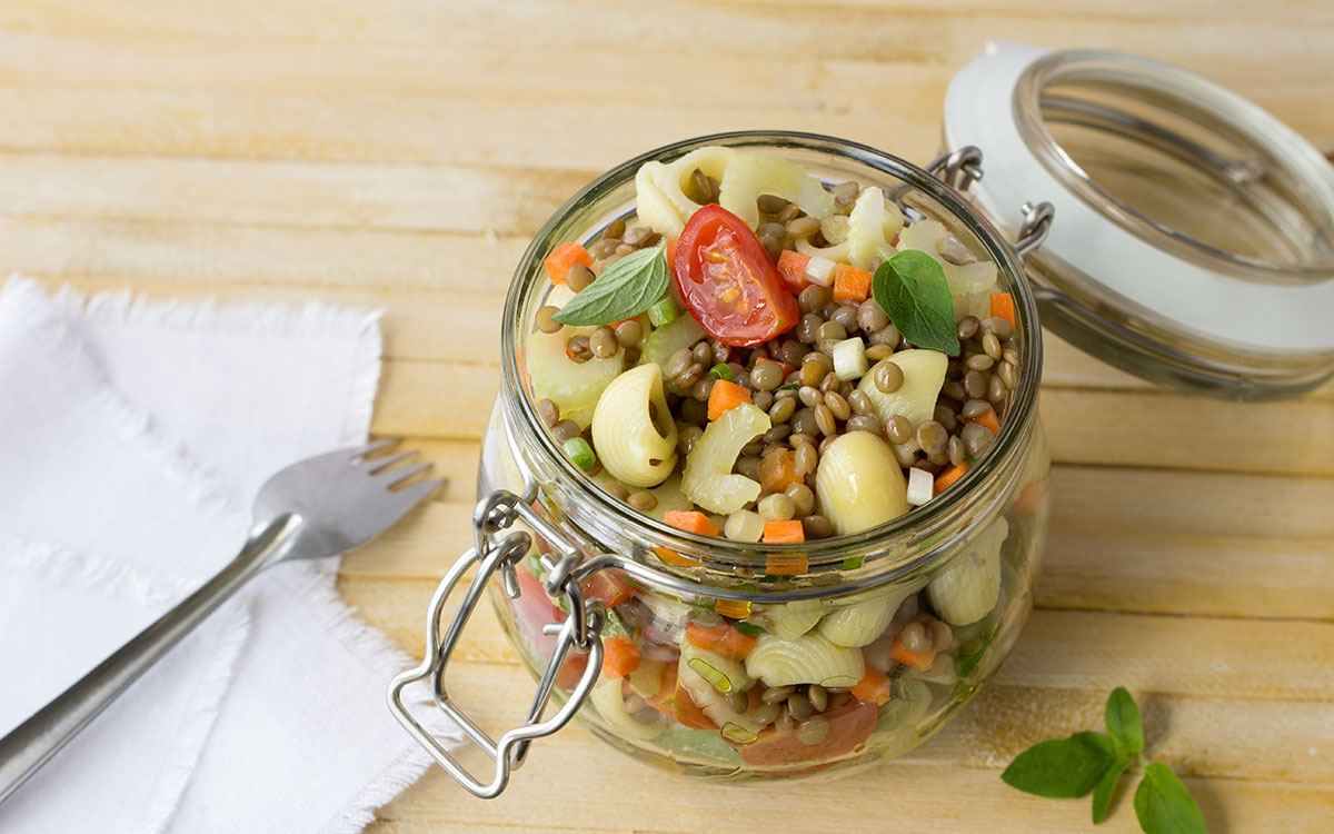 Ensalada de lentejas y pasta