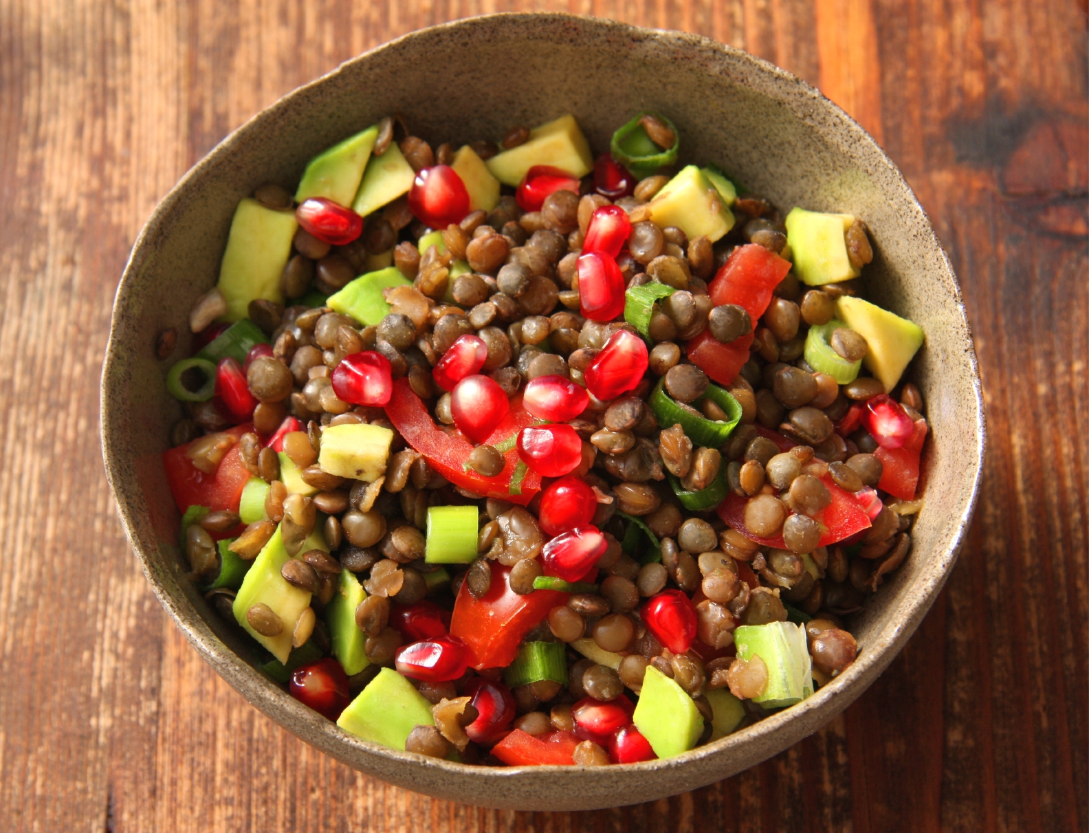 Ensalada de lentejas y aguacate