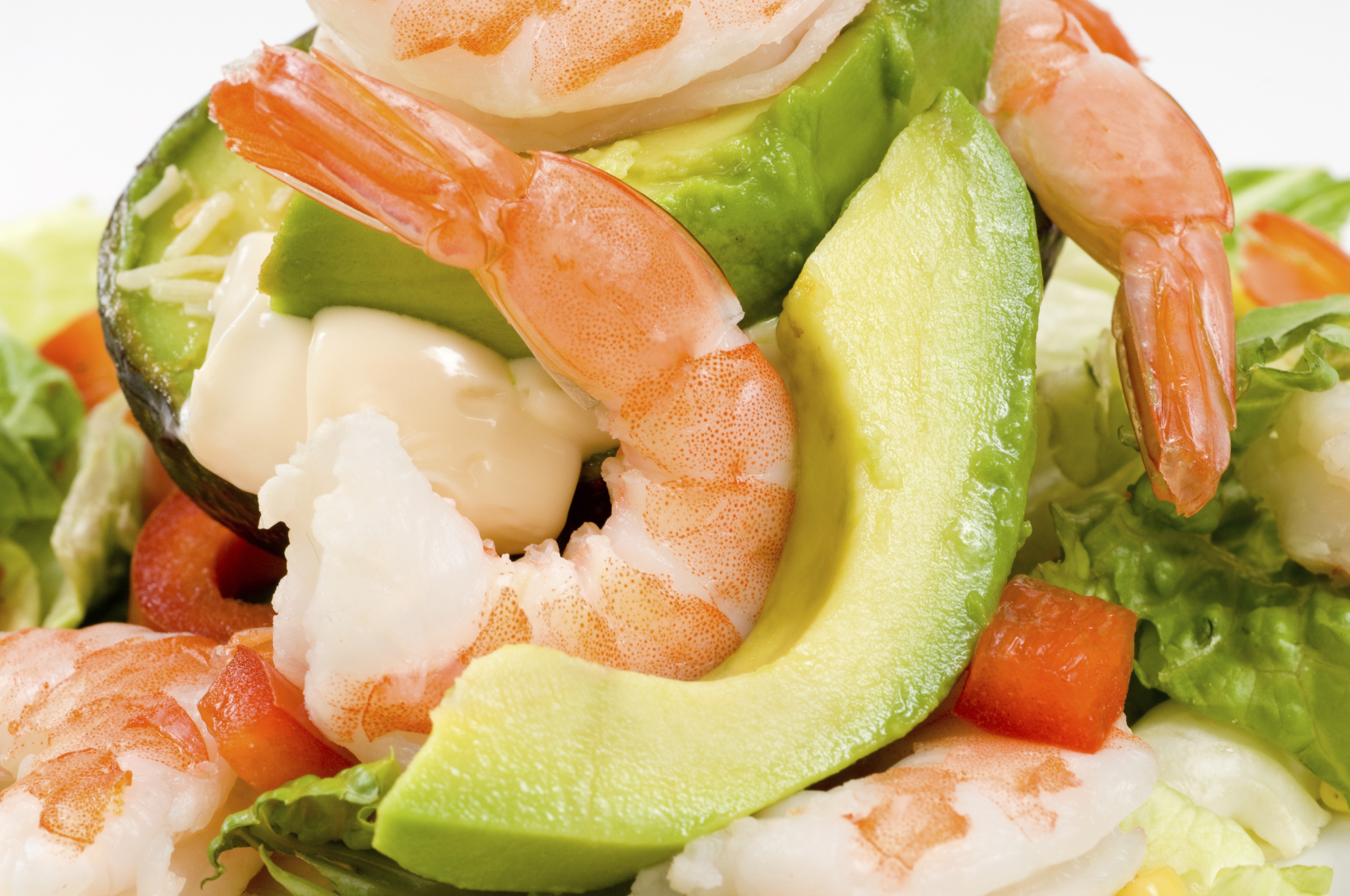 Ensalada de gambas y aguacate