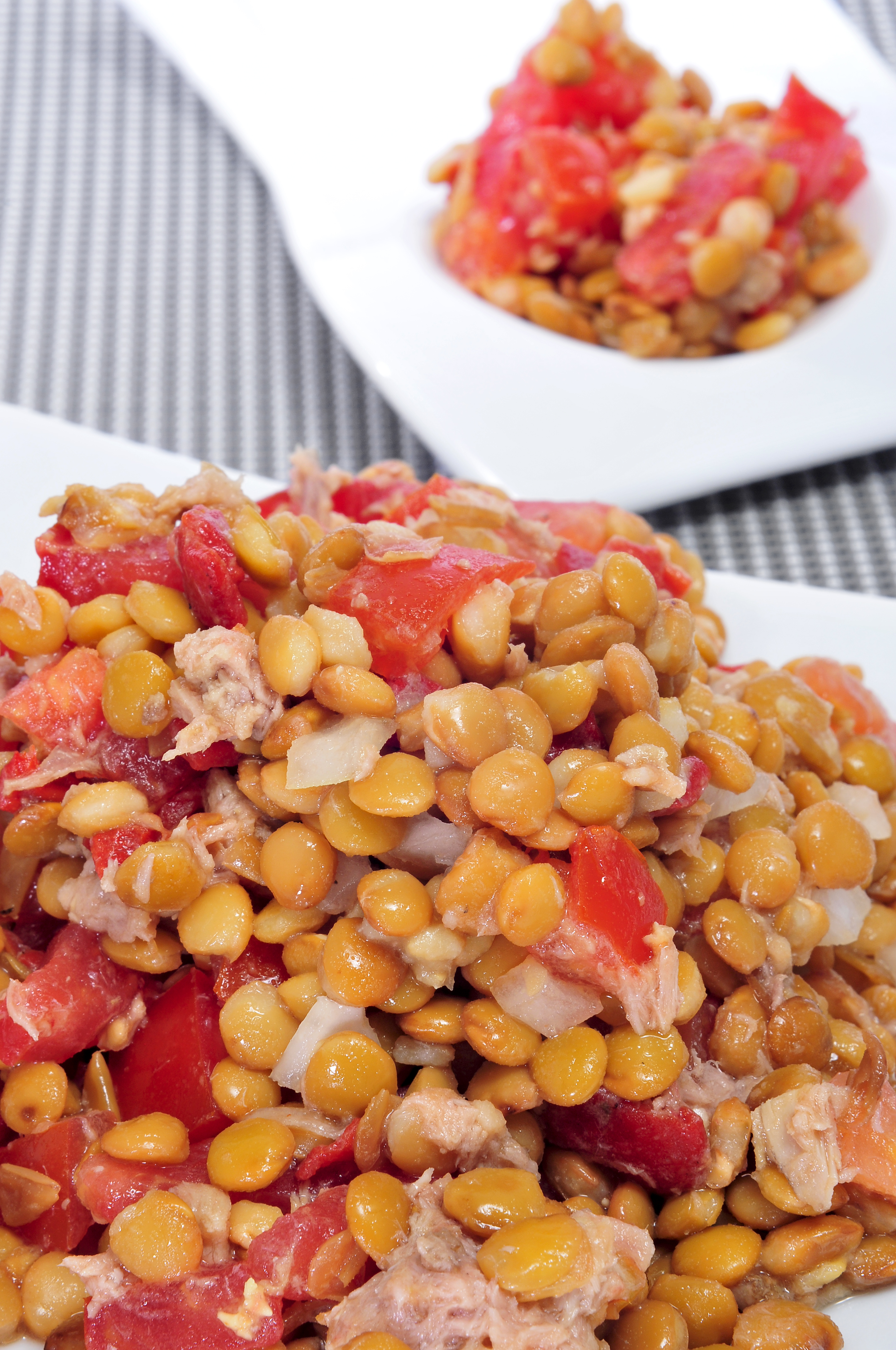 Ensalada de lentejas con atún