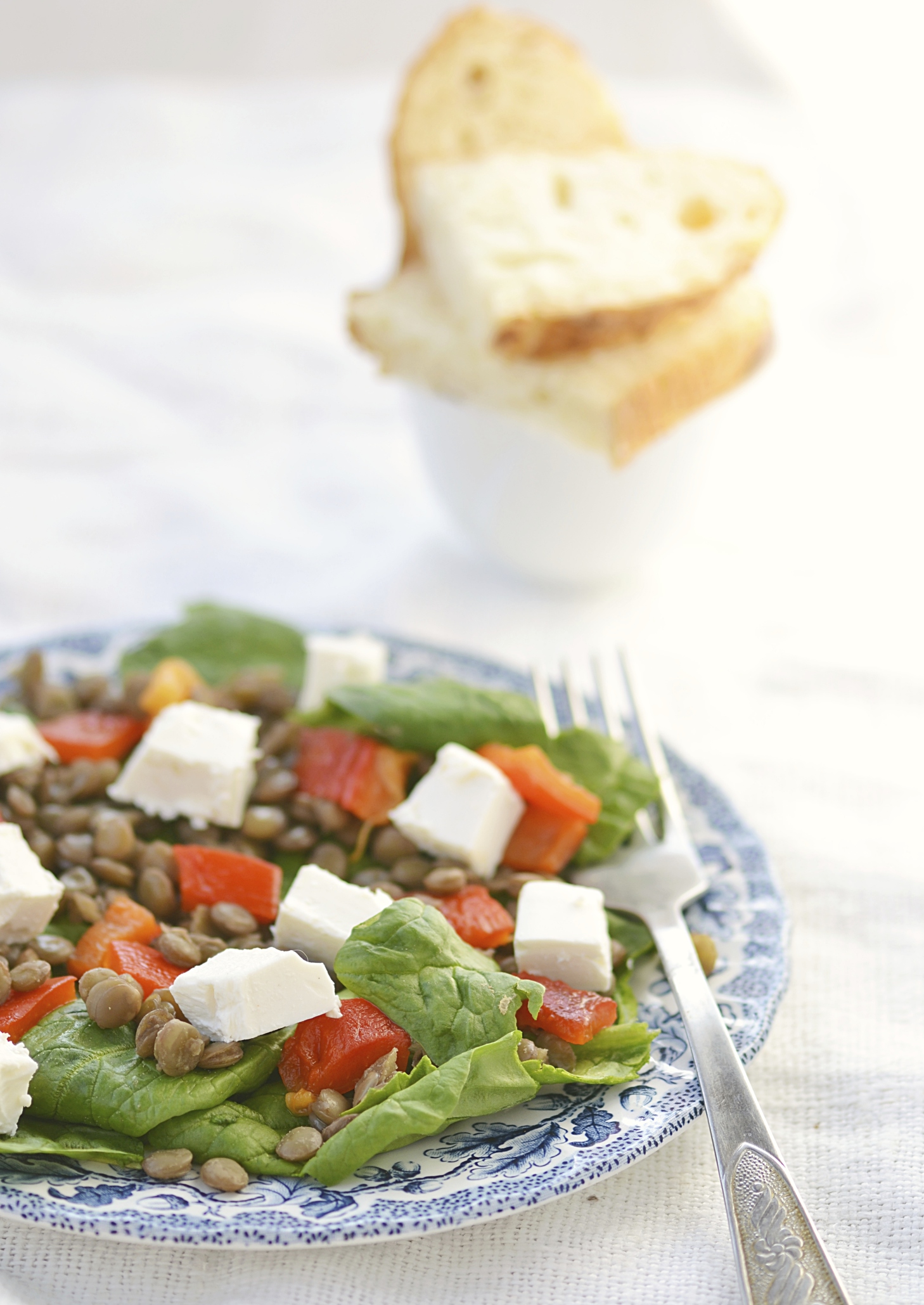 Ensalada de lentejas y pimiento morrón