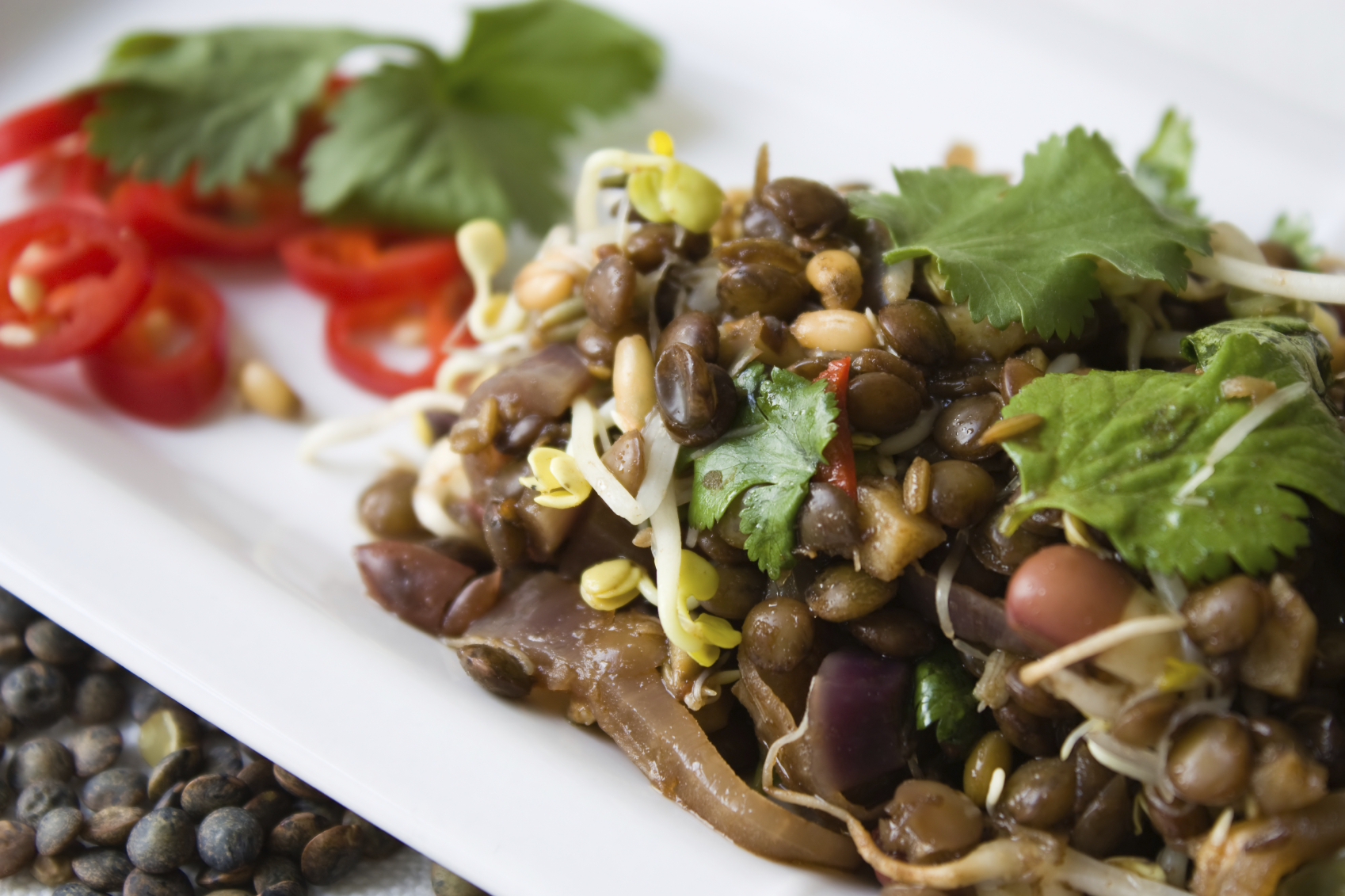 Ensalada de lentejas con vinagreta