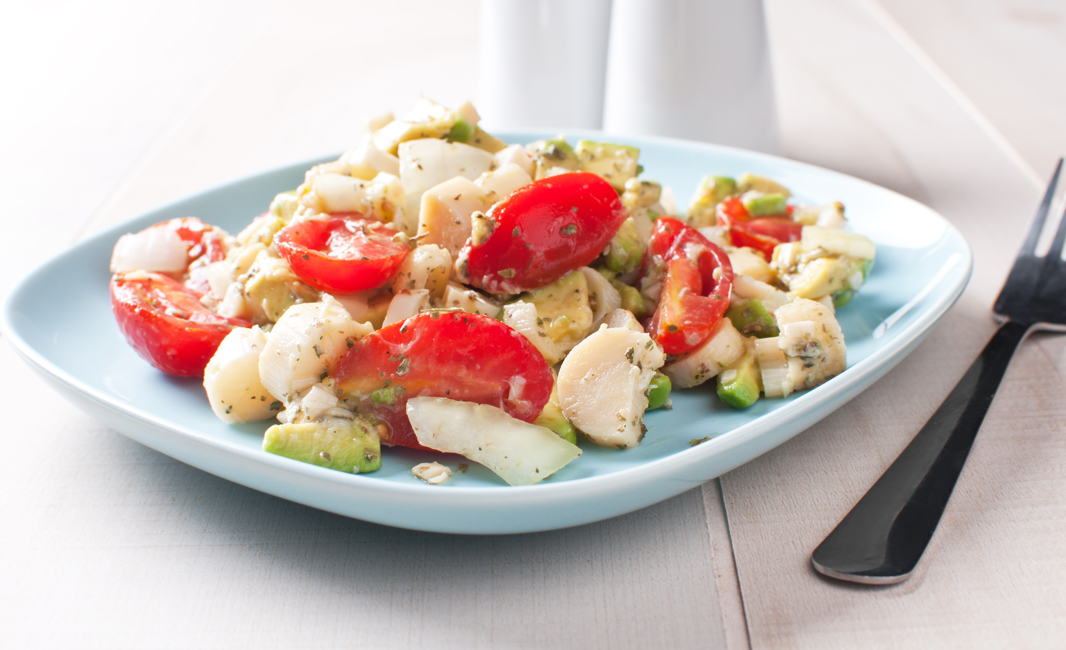 Ensalada de palmitos y tomates