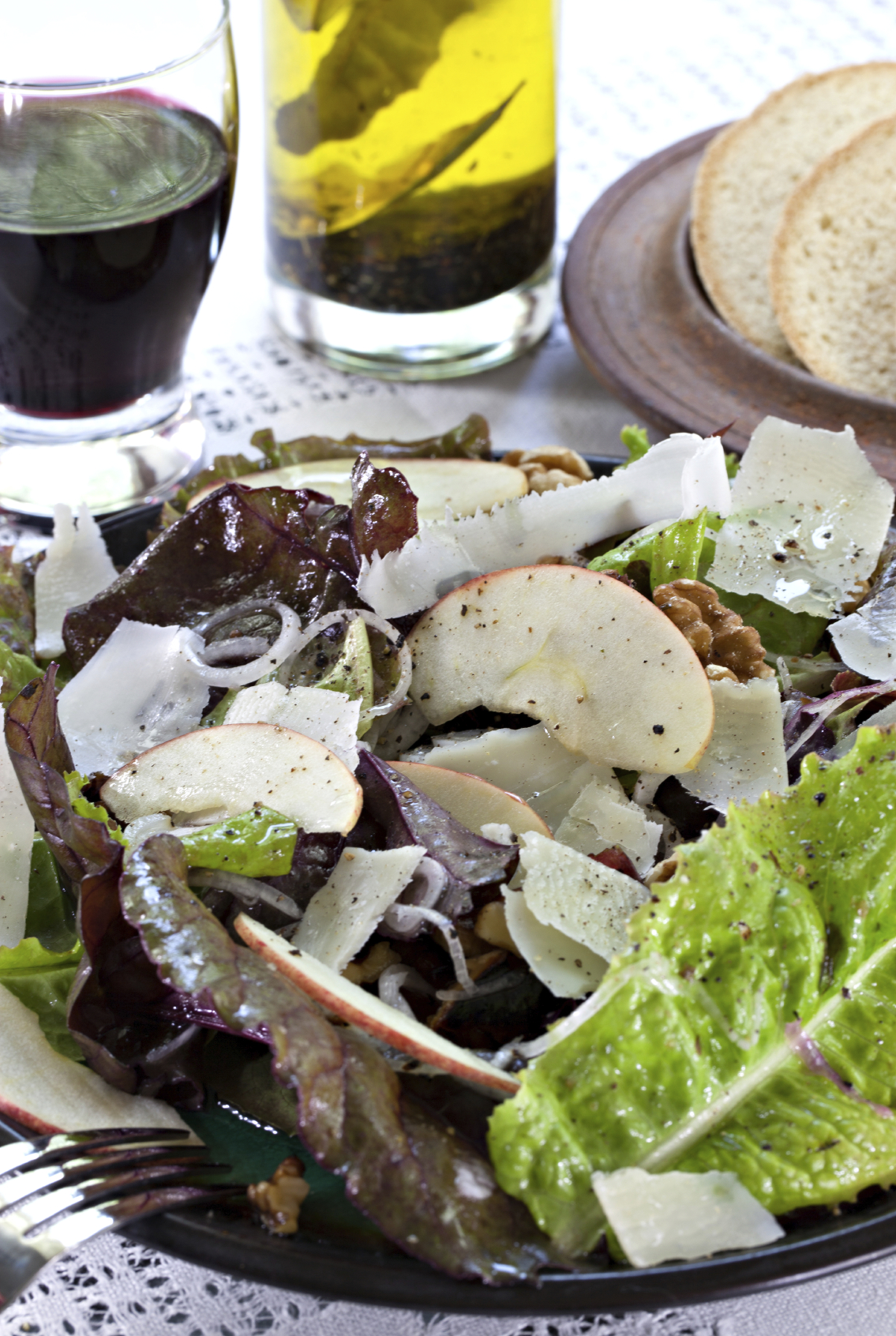 Ensalada con queso manchego y frutos secos