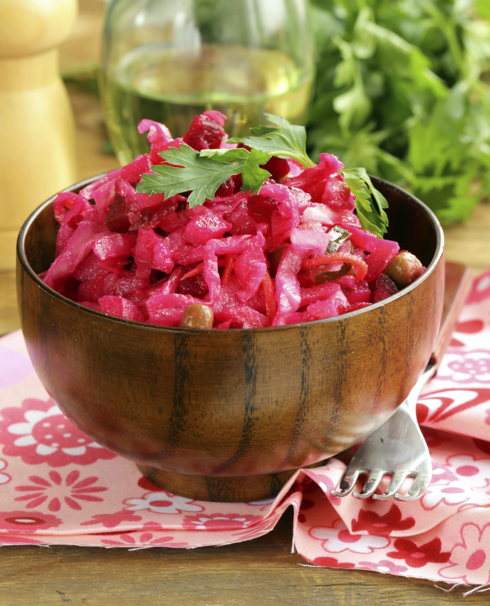 Ensalada de remolacha, huevo duro y patata