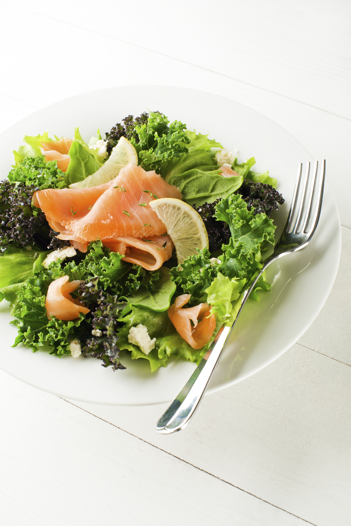 Ensalada con roquefort y salmón