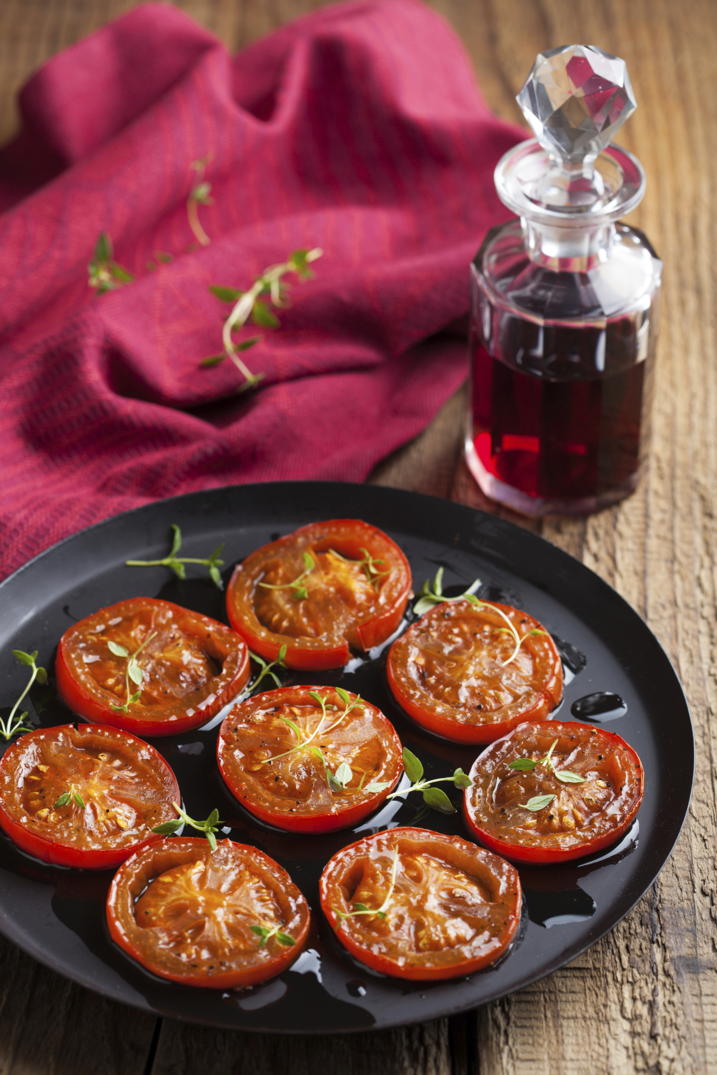 Ensalada de tomates asados al tomillo