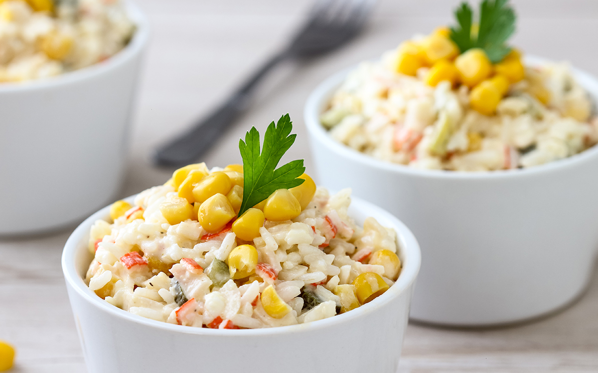 Ensalada de cangrejo con arroz