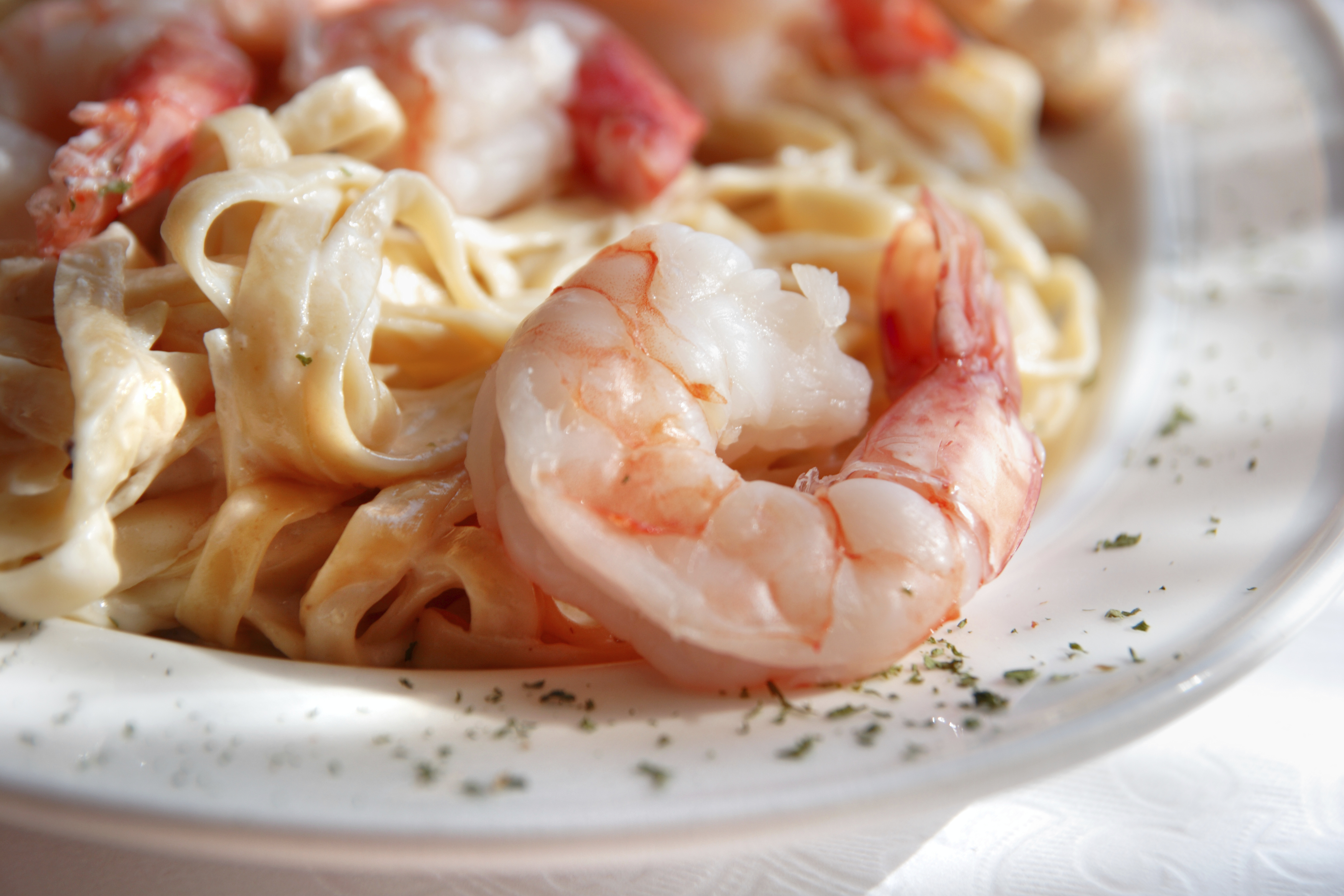 Fettuccine con gambas