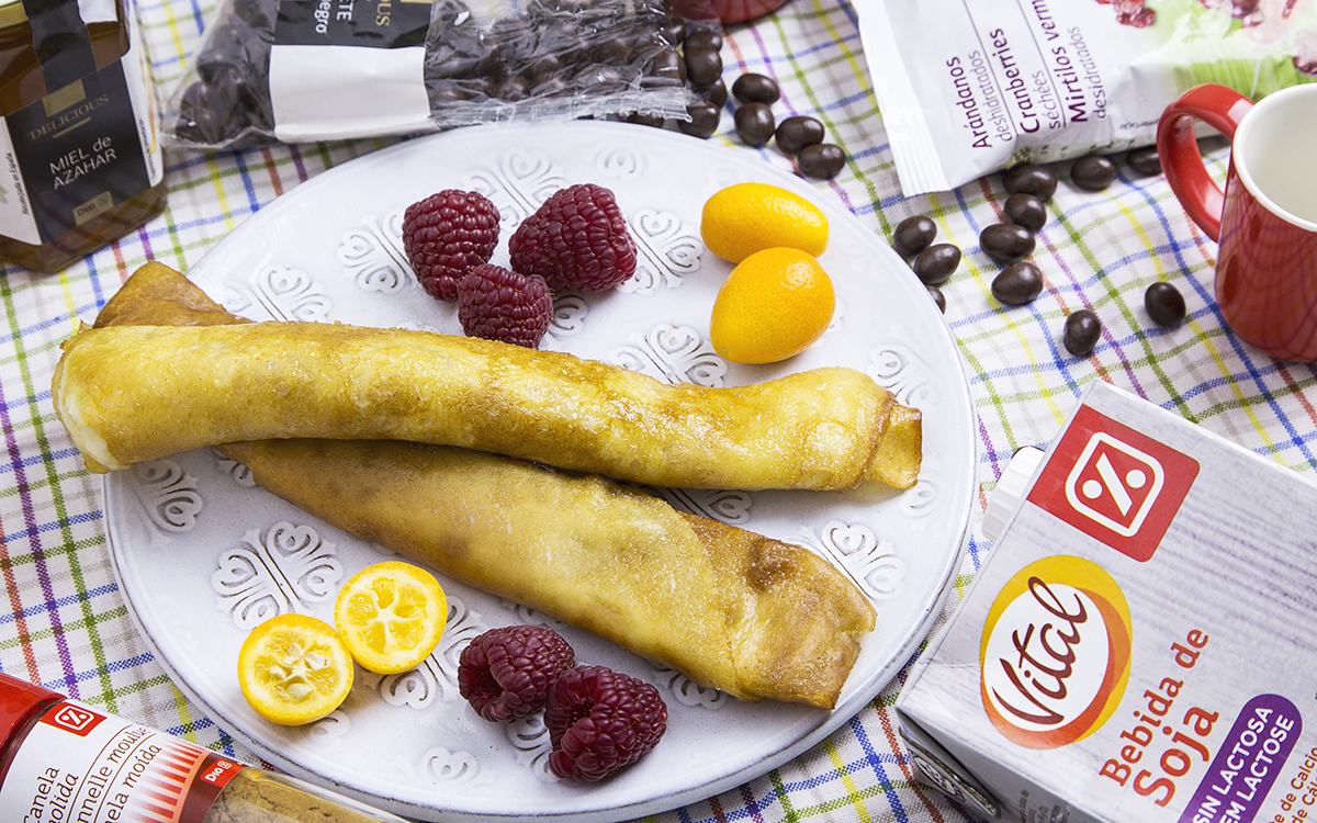 Filloas rellenas de crema