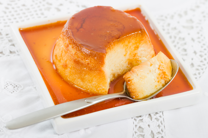 Flan de dulce de leche en microondas