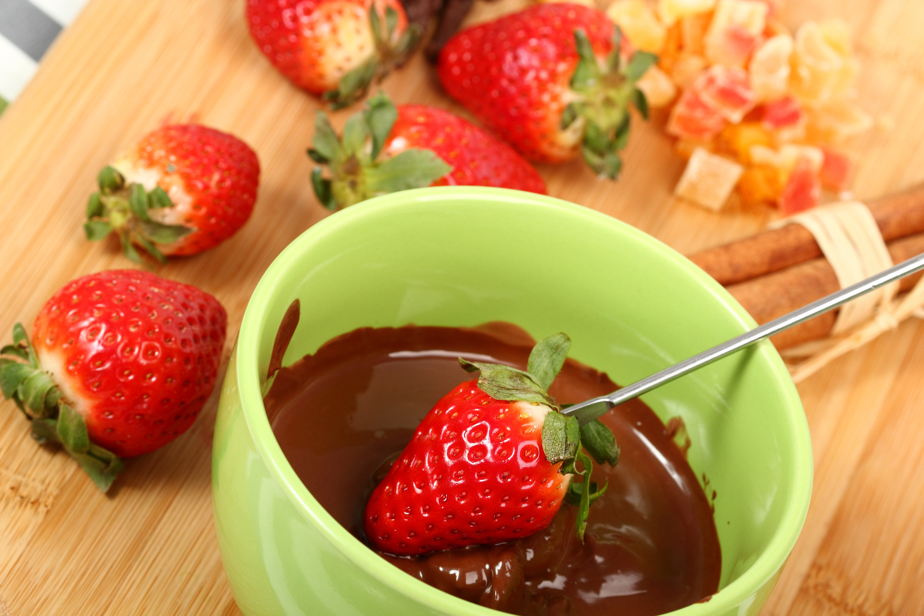 Frutas con chocolate