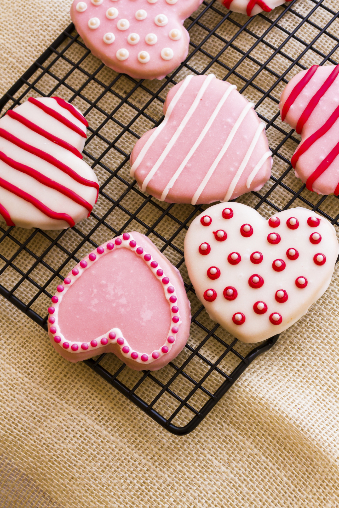 Galletas de corazón con fondant