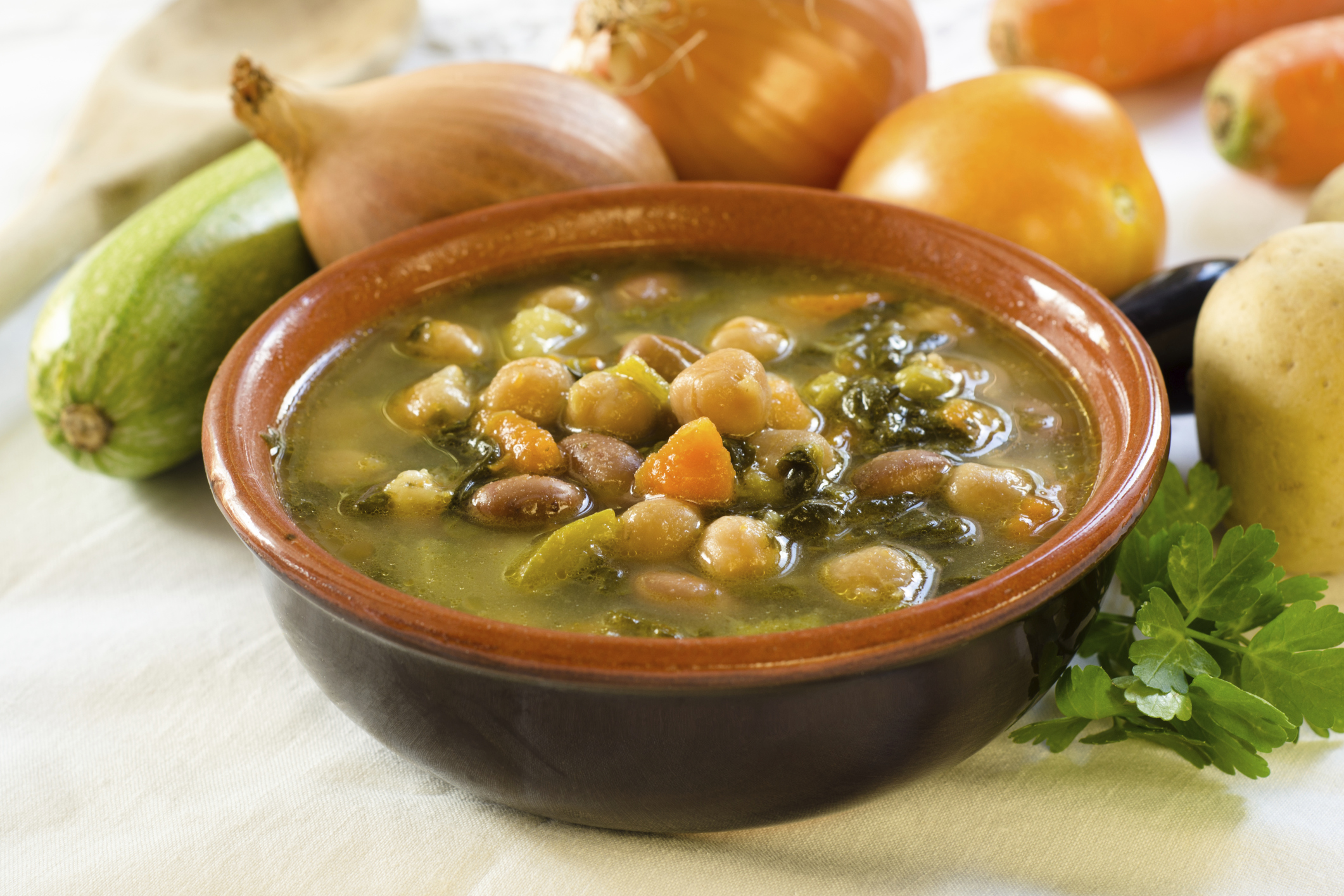 Garbanzos con espinacas en olla a presión