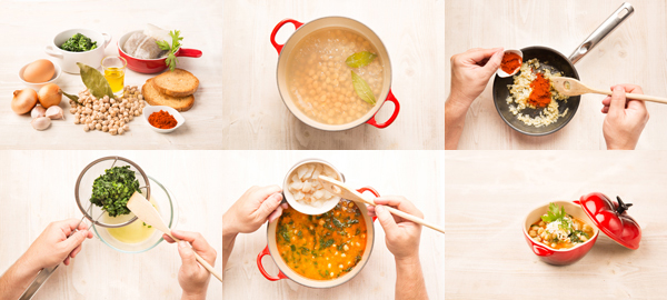 Garbanzos con espinacas y bacalao