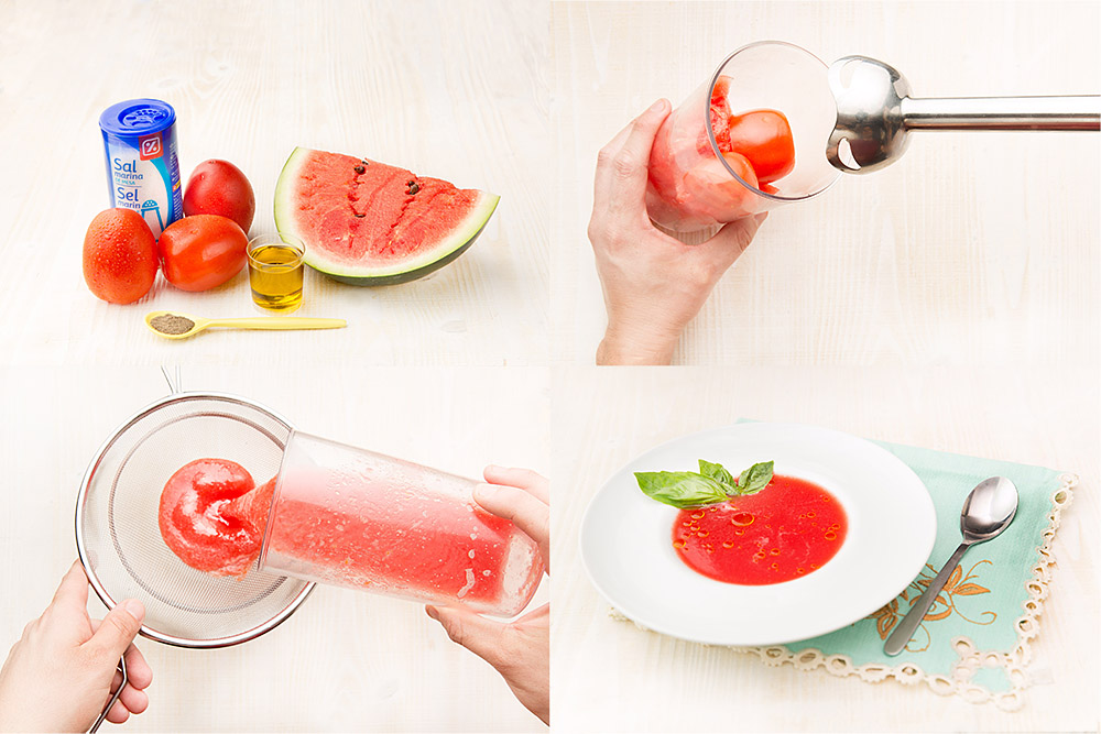 Gazpacho de tomate y sandía