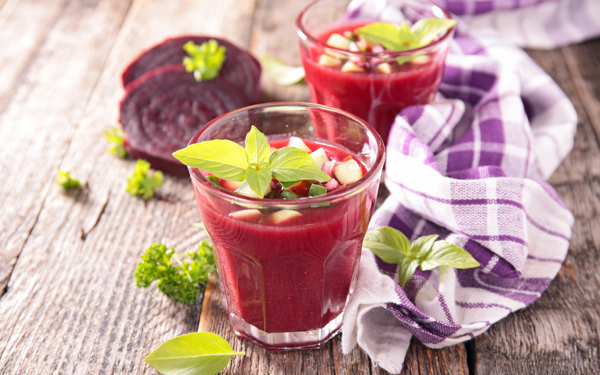 Gazpacho de tomate y remolacha