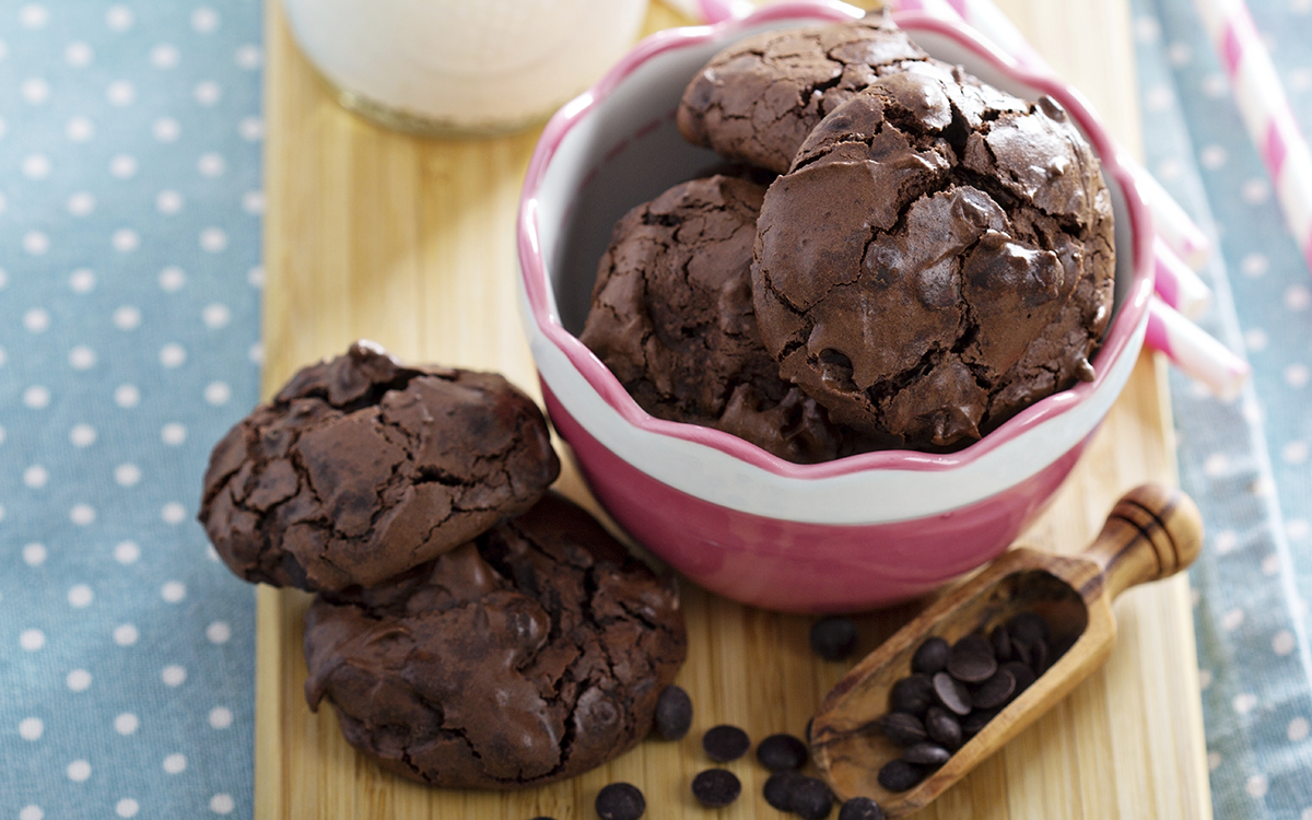 Cookies de chocolate con corazón cremoso