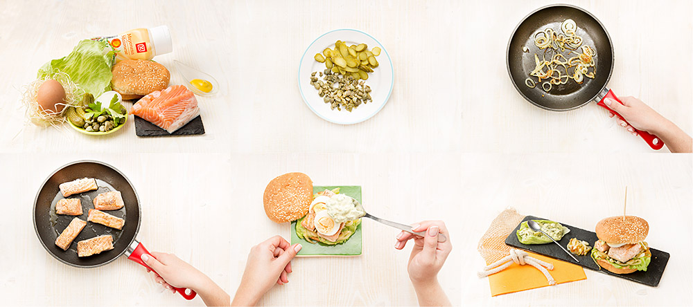 Hamburguesa de salmón