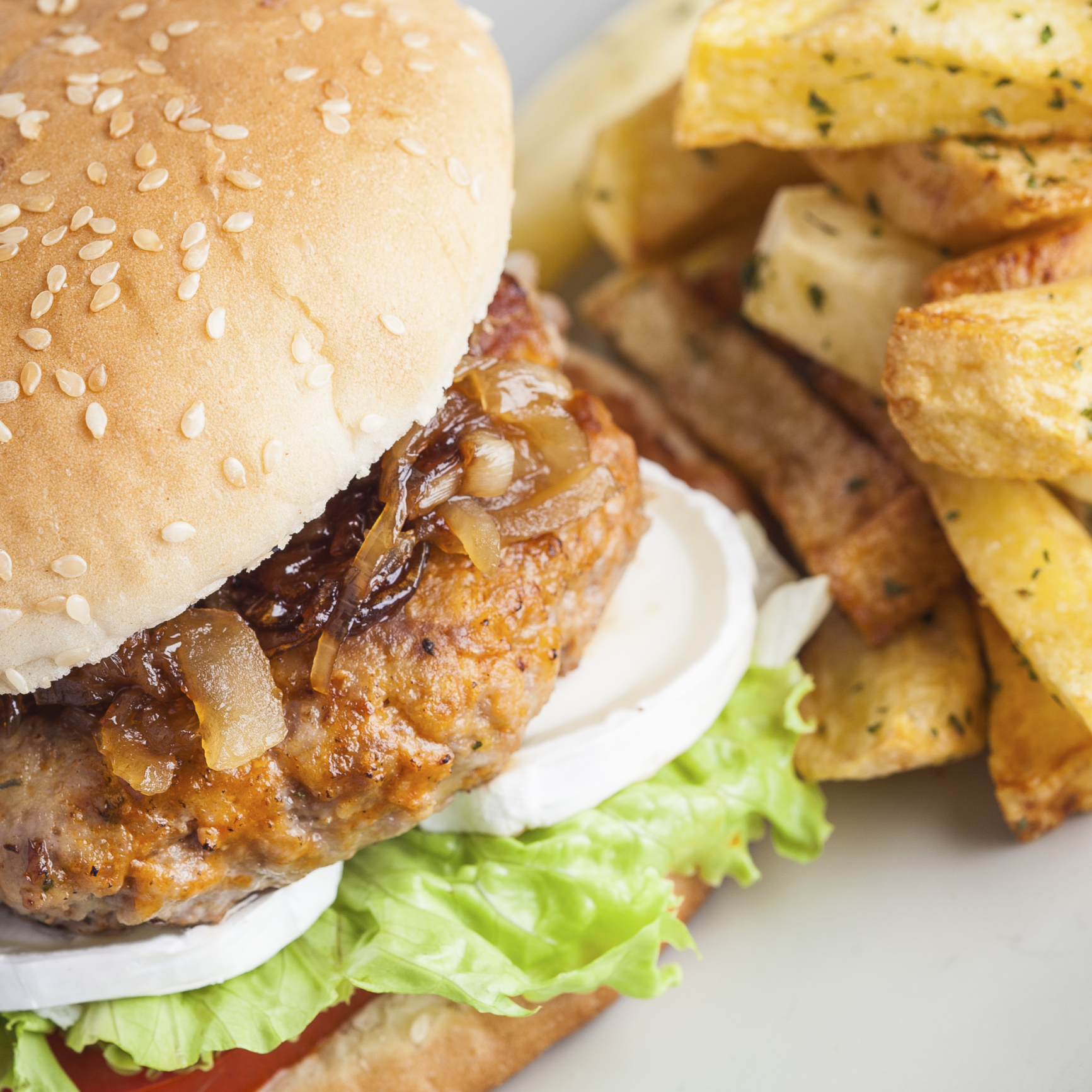 Hamburguesas de ternera acarameladas caseras