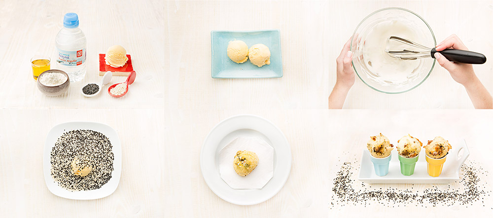 Helado frito de vainilla