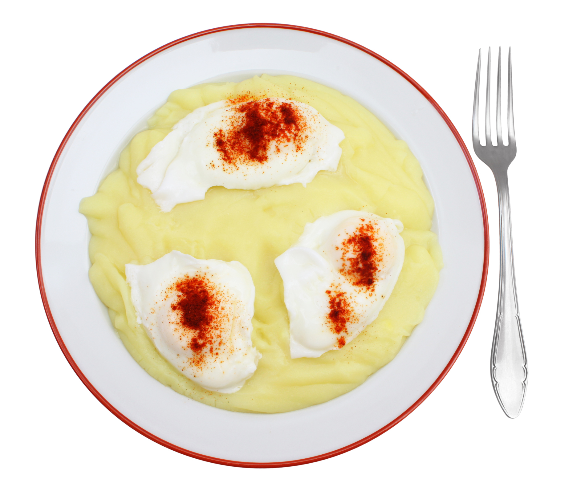 Huevos escalfados con puré de patatas