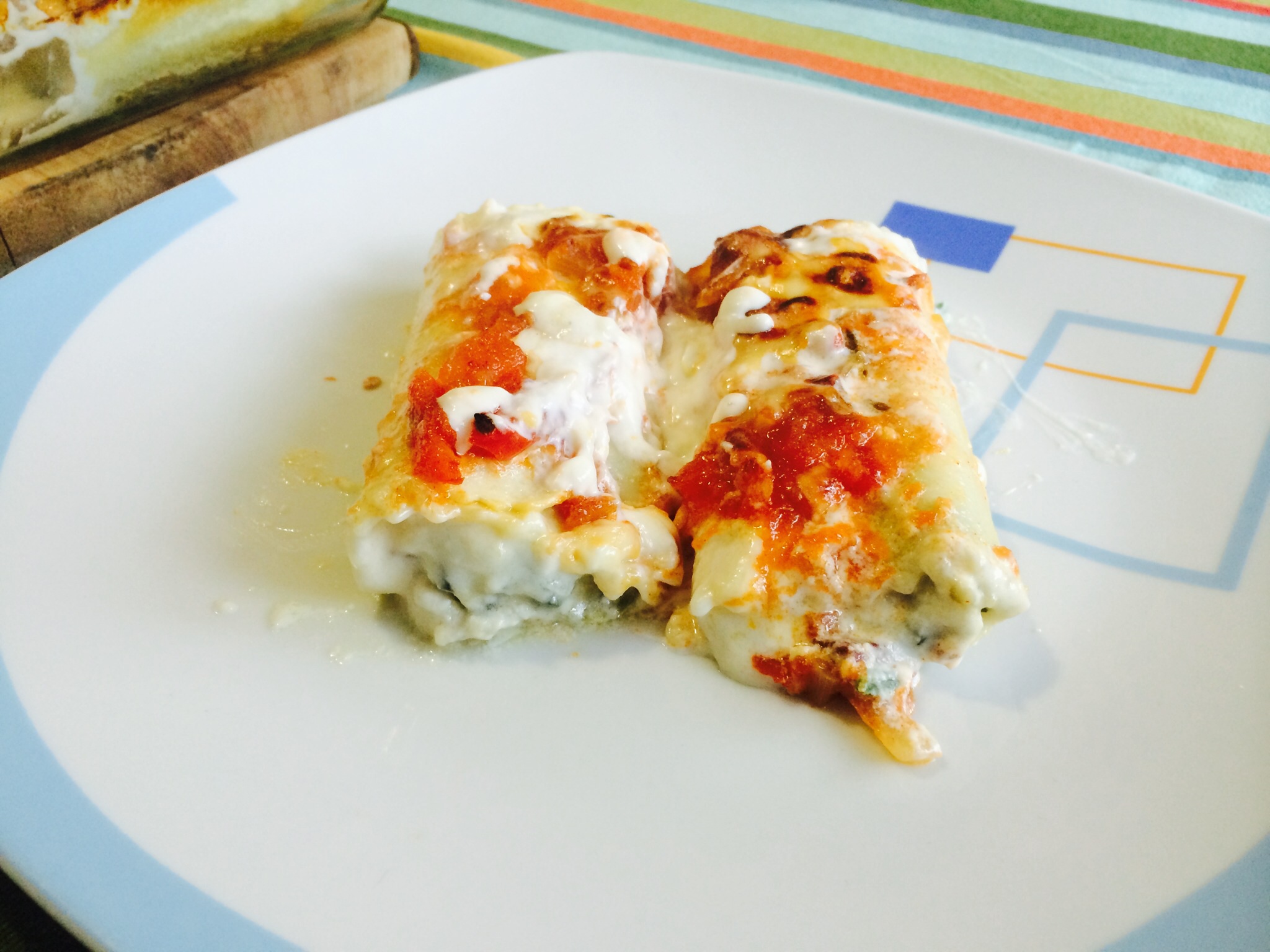 Canelones de ricotta y espinaca