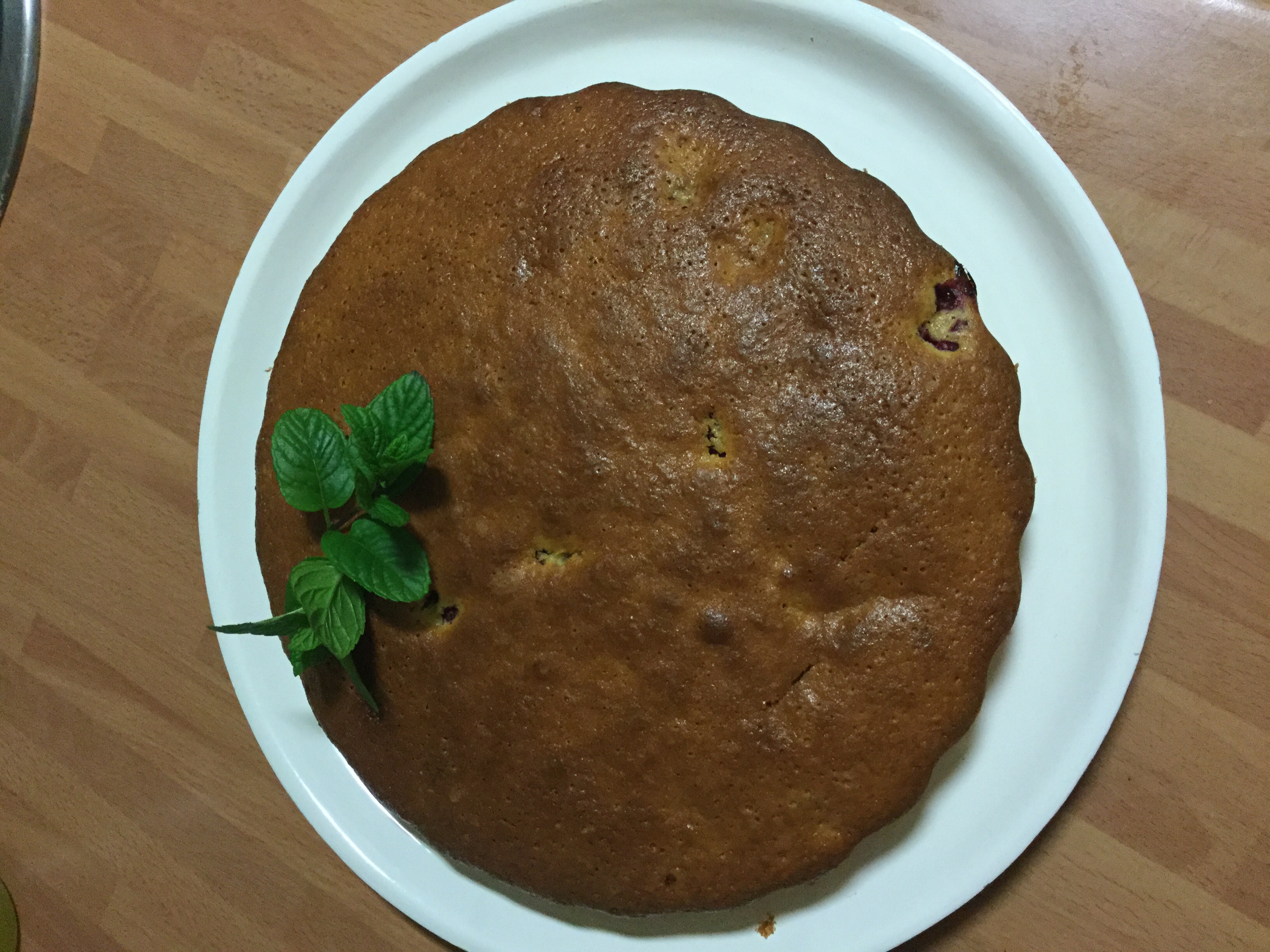 Bizcocho con frambuesas