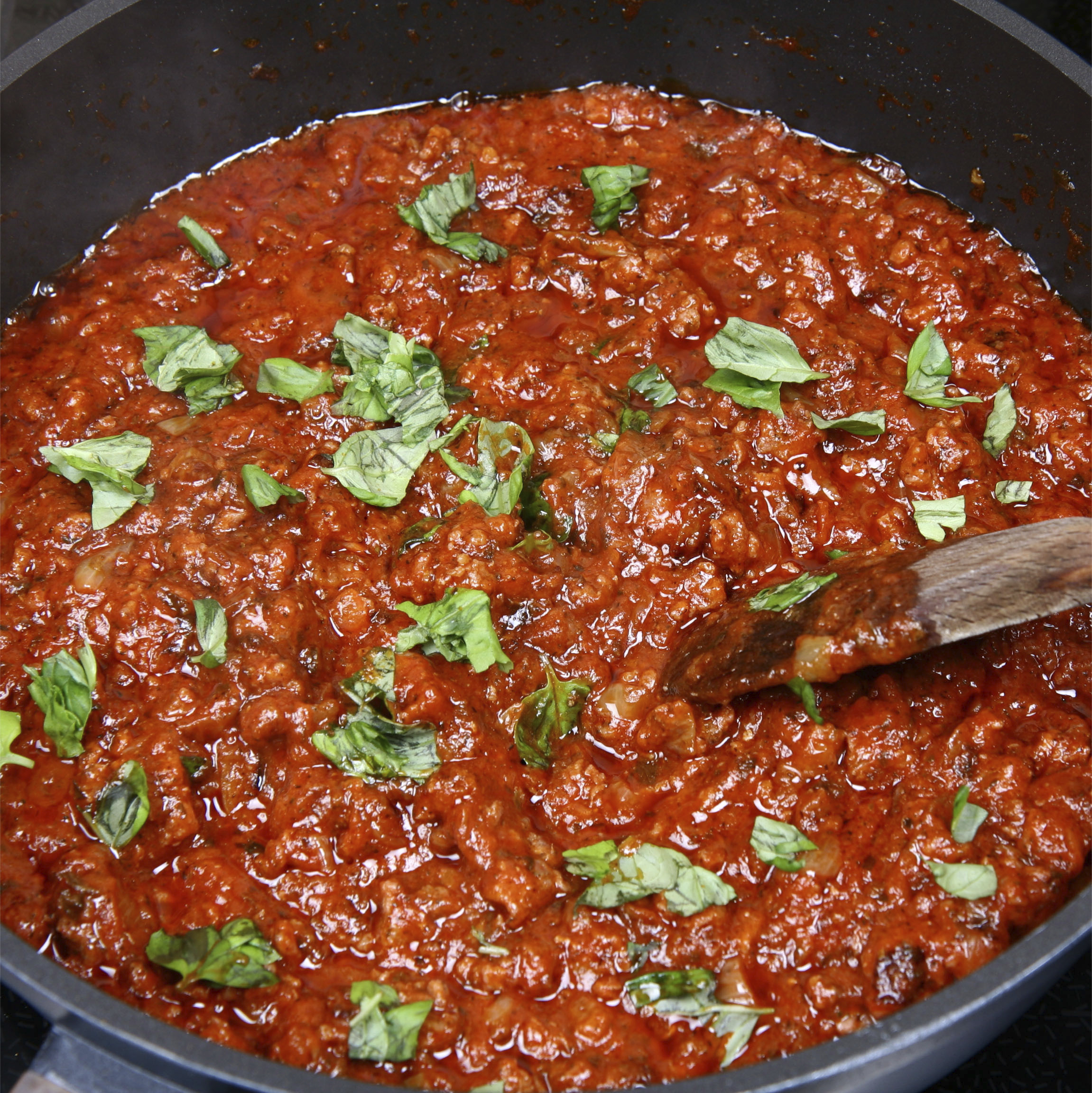 Salsa de carne y tomate para pasta