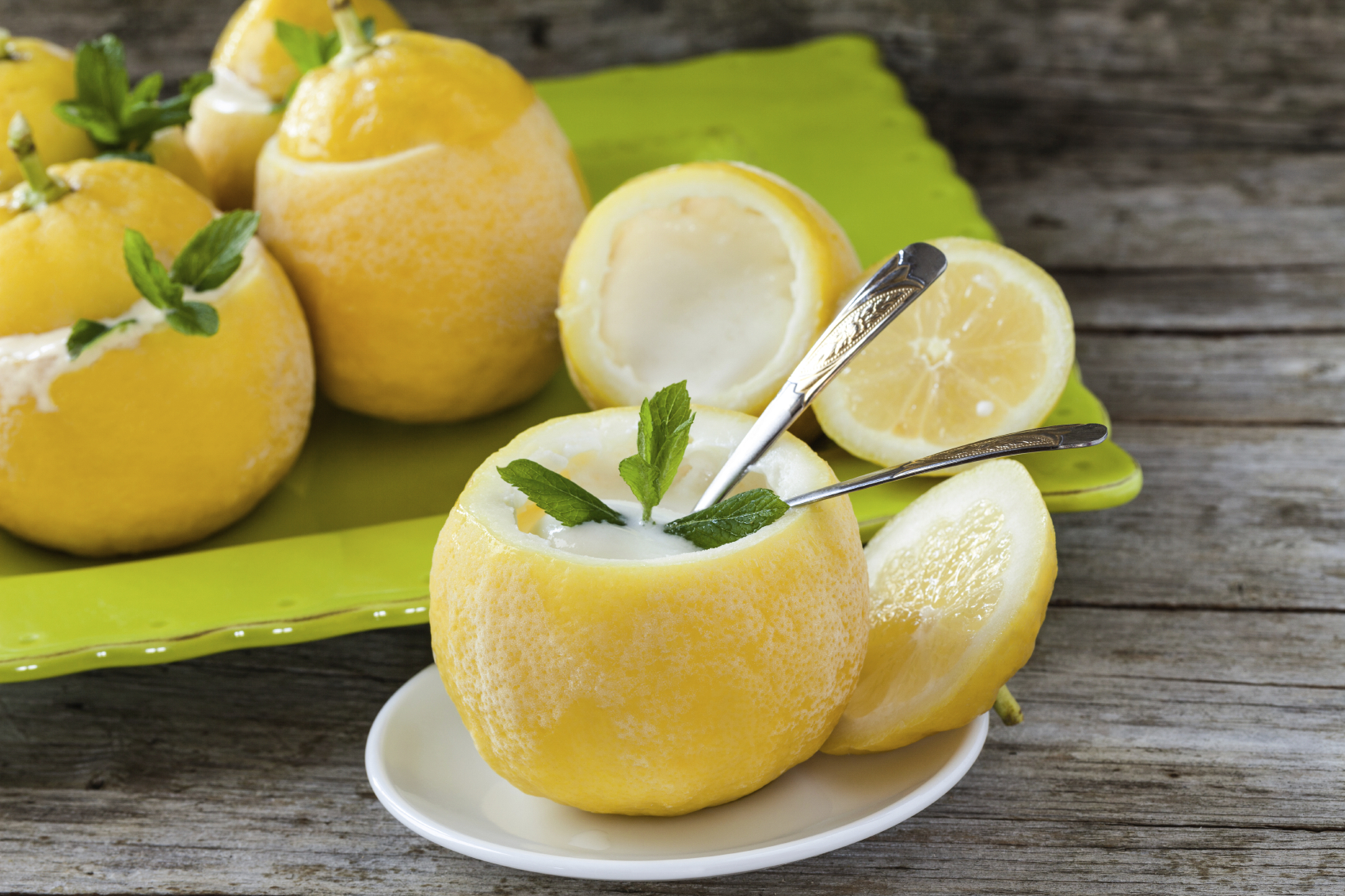 Limones helados caseros