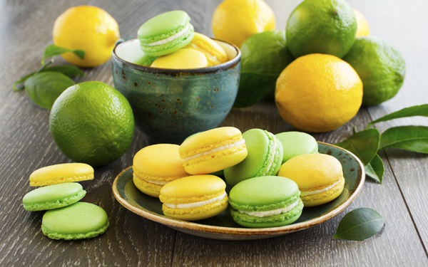 Macarons de lima y limón