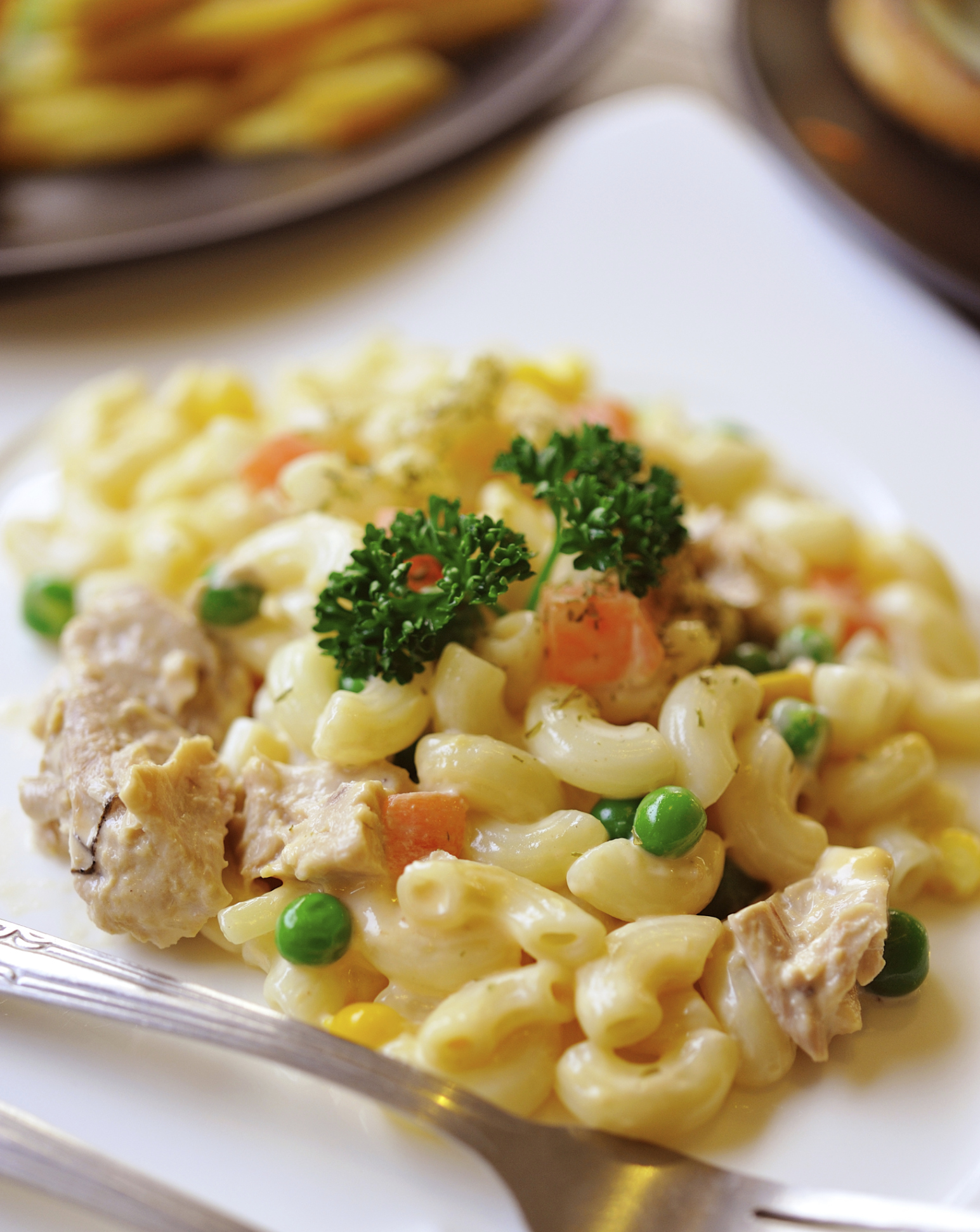 Macarrones con atún y mayonesa