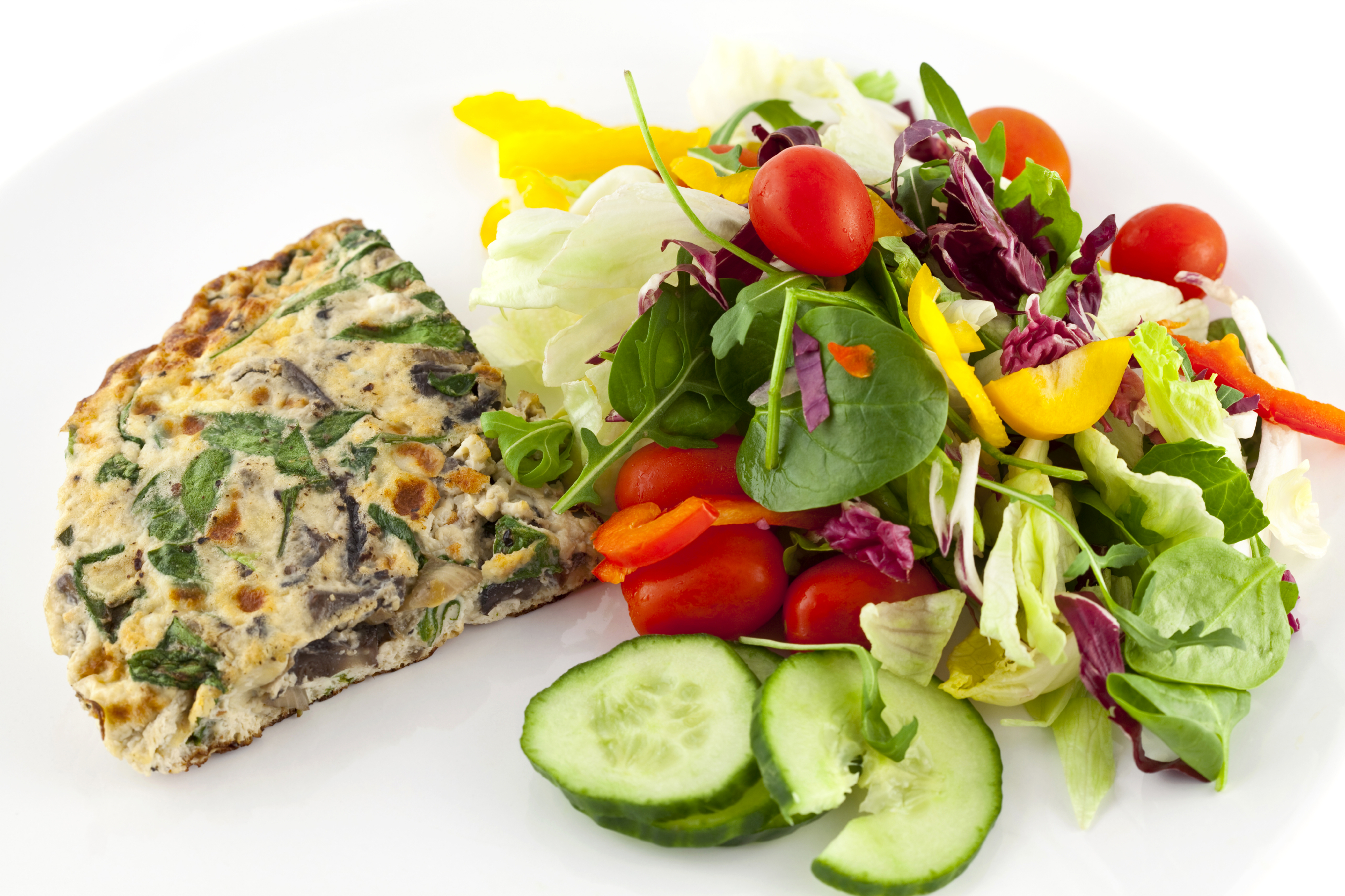 Tortilla de verduras y champiñones