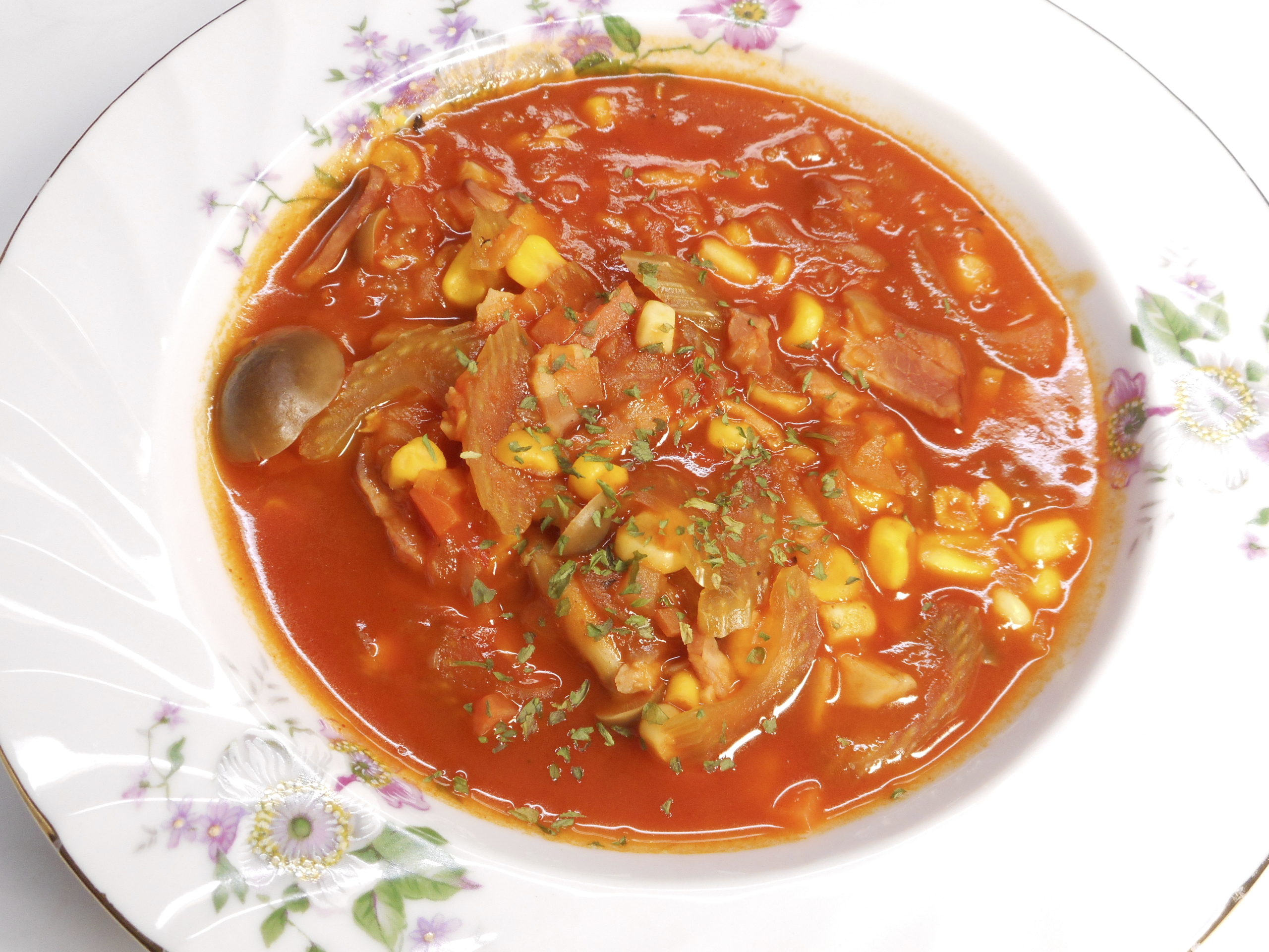 Ministrone con champiñones