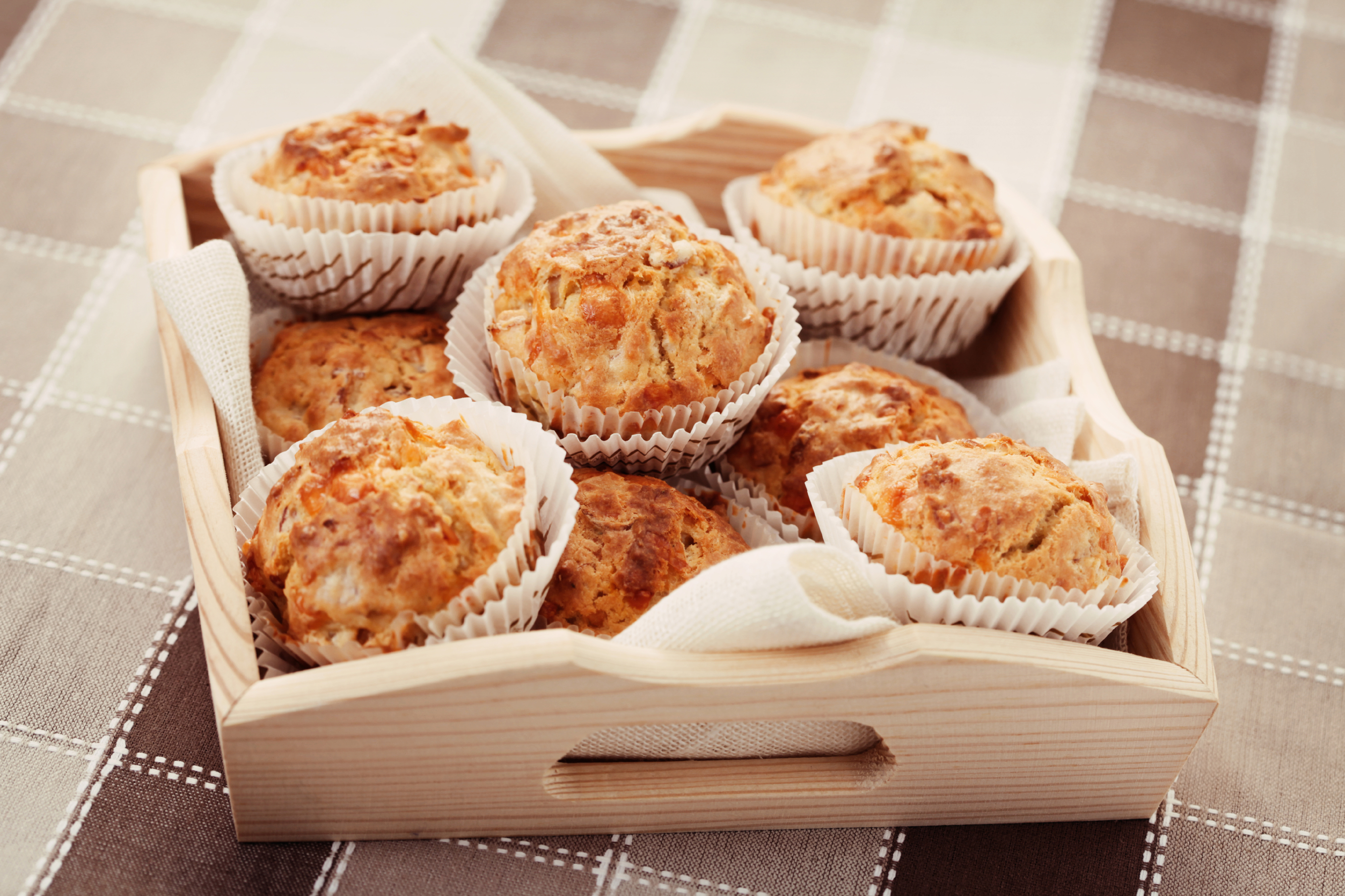 Muffins de jamón ibérico y cebolla