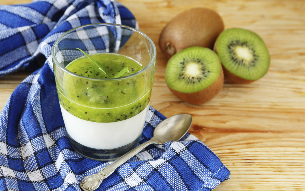 Panna cotta de kiwi