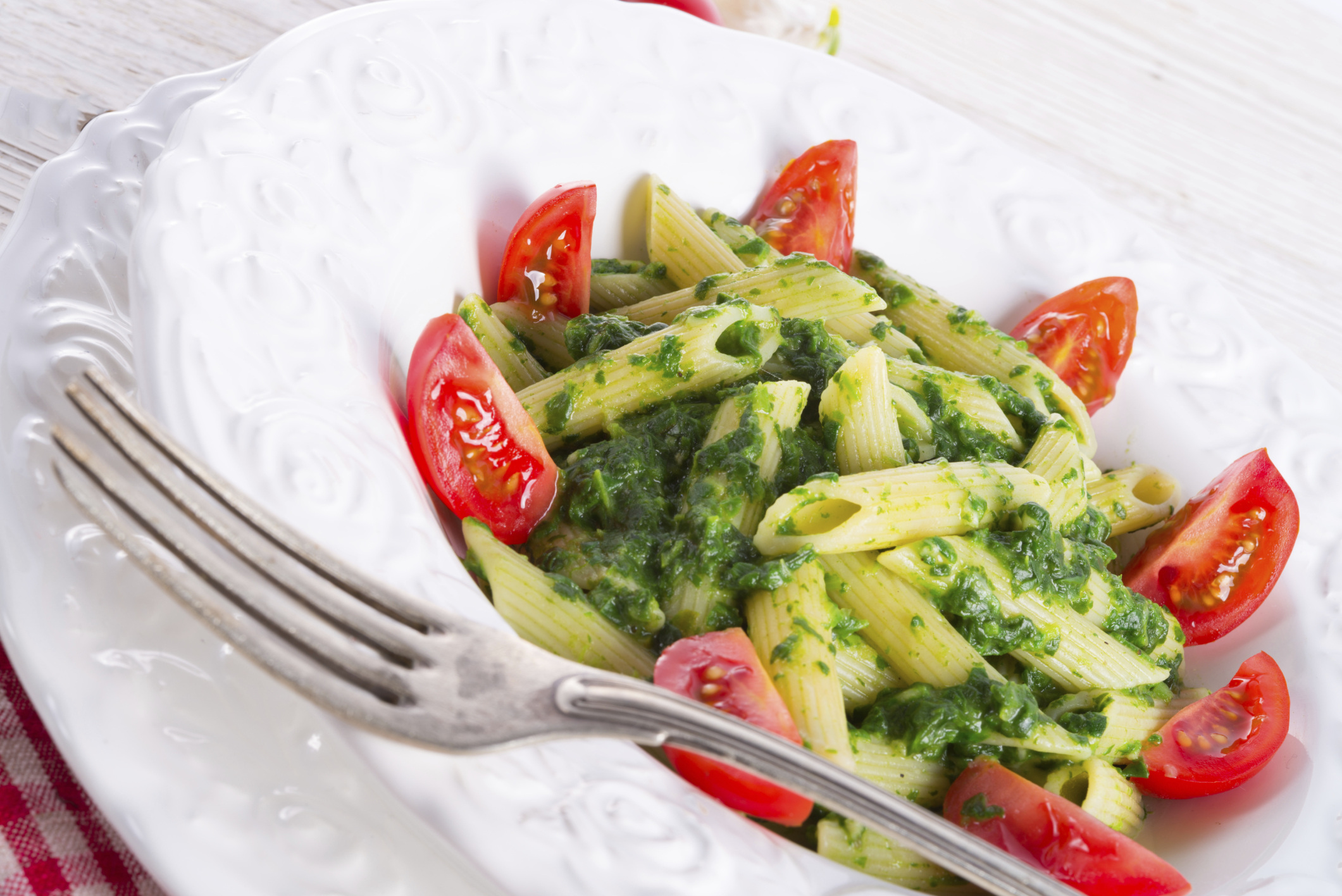 Pasta con espinacas