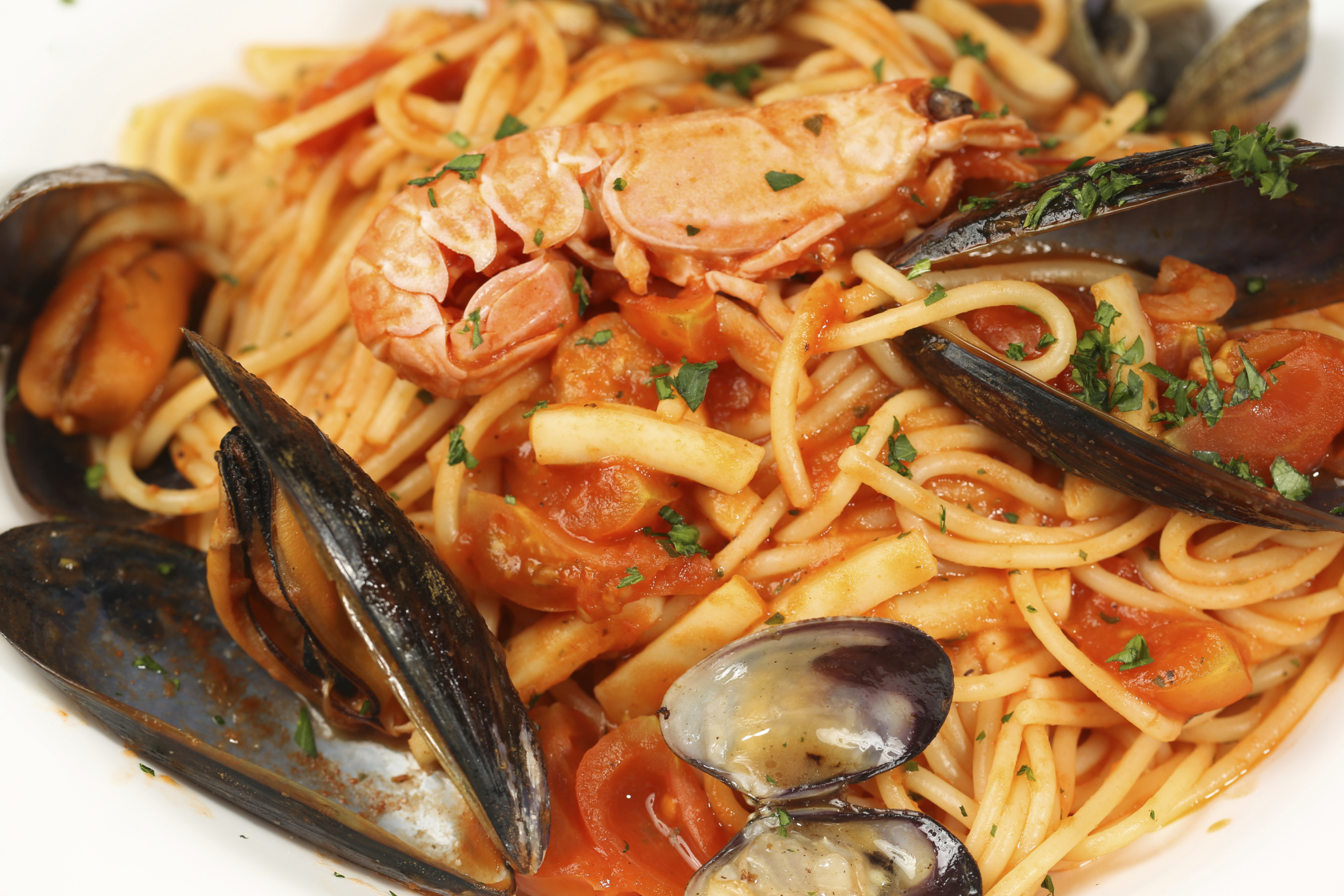 Pasta con mejillones