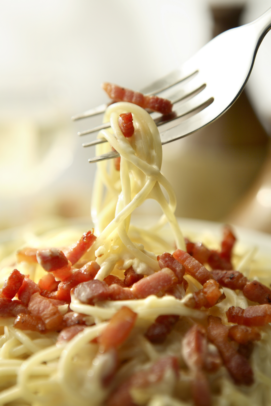 Pasta con tocineta de la abuela