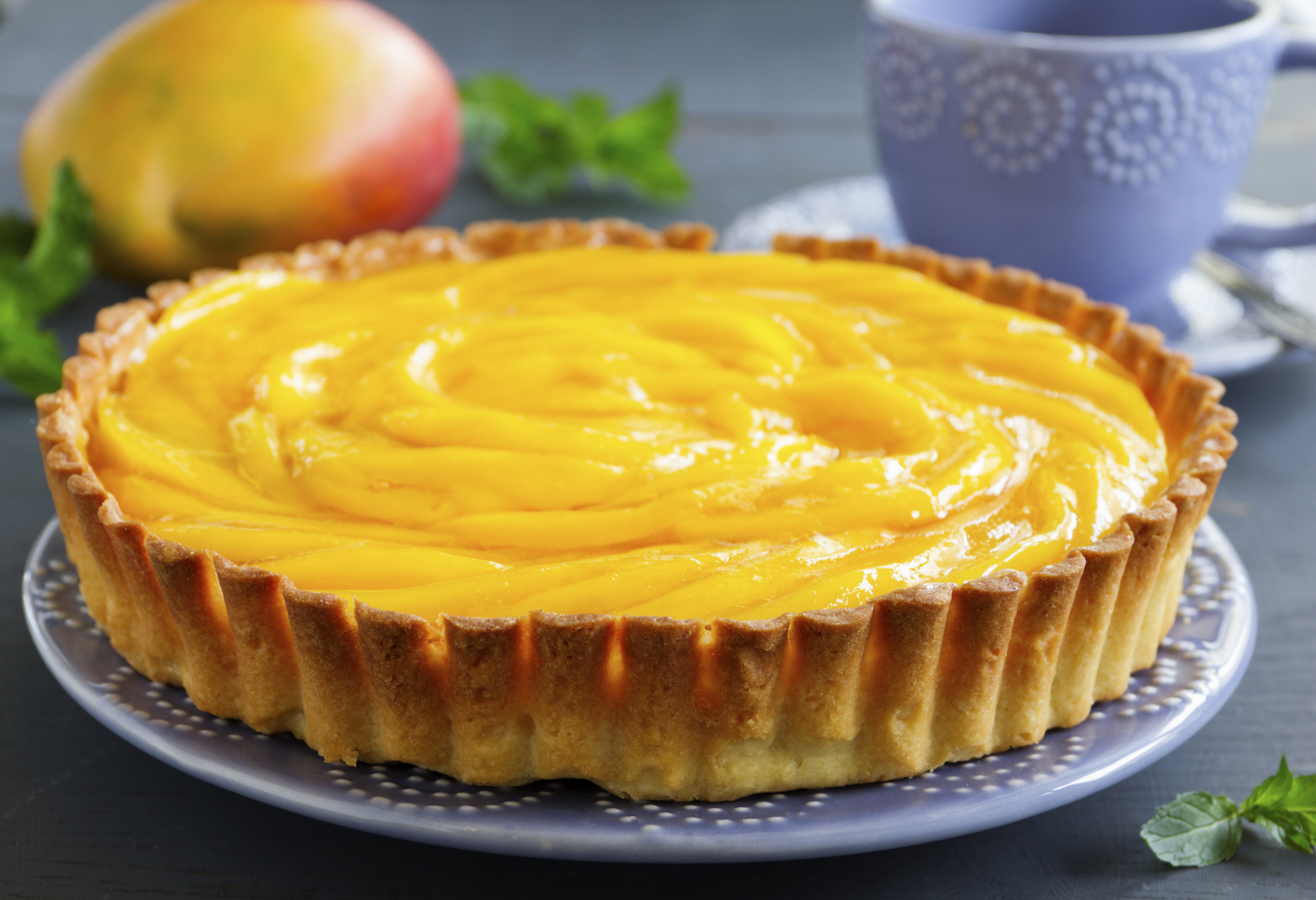 Pastel de queso y mango